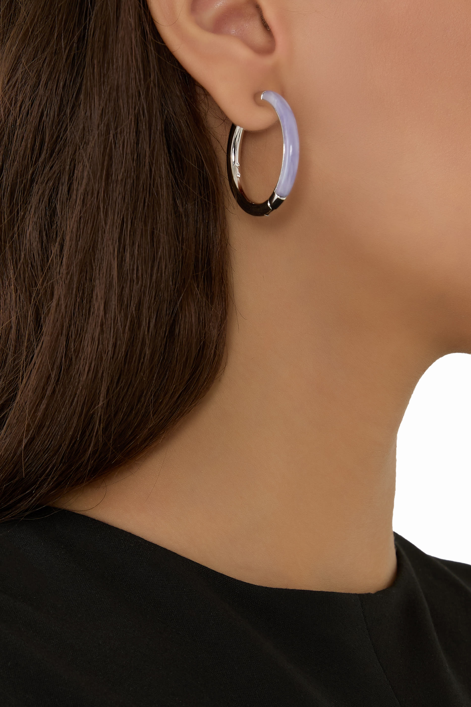 أقراط دائرية بتصميم متداخل، معدن