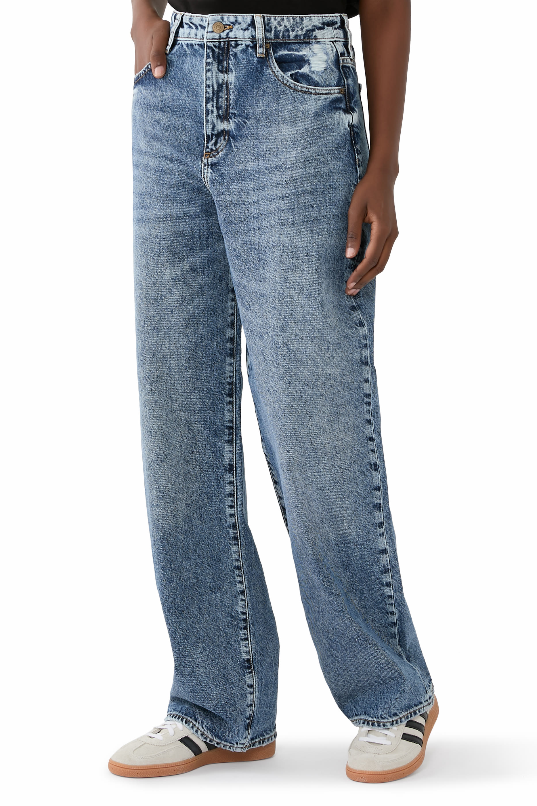 بنطال جينز دنيم بخمسة جيوب