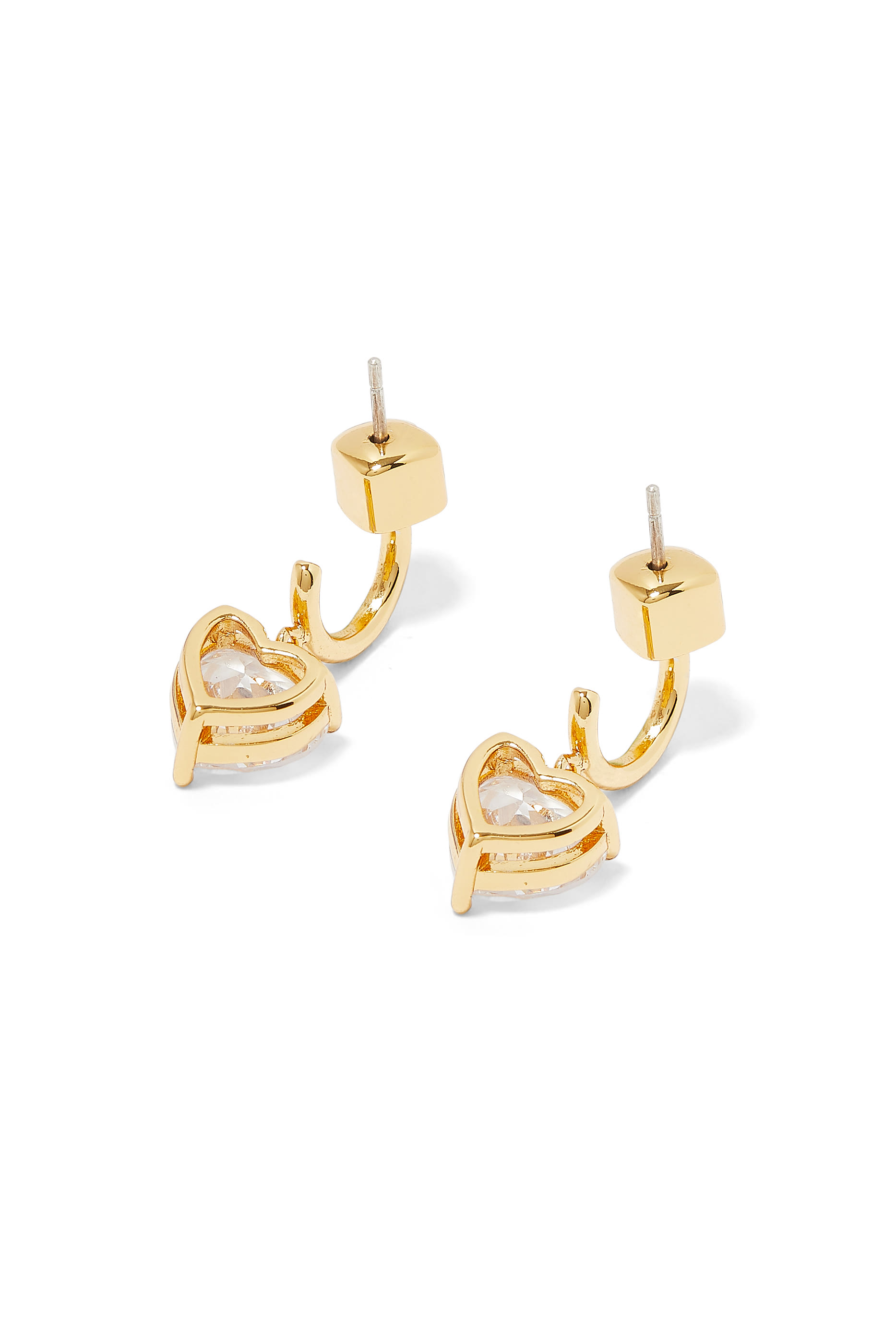 أقراط ماي لوف بتصميم قلب مرصعة بأحجار زركونيا مكعبة معدن مطلي