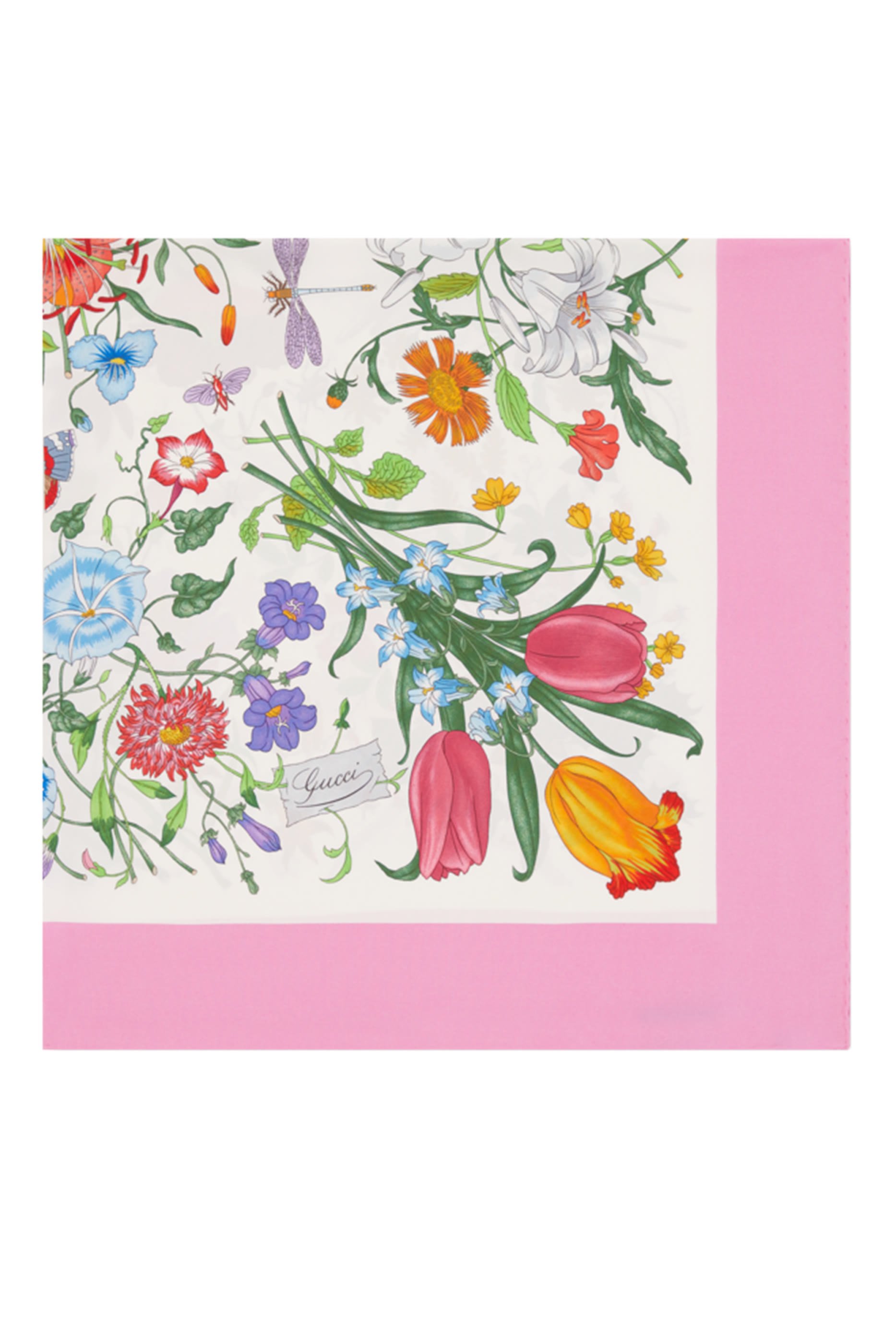 وشاح مربع بنقشة حرير تويل