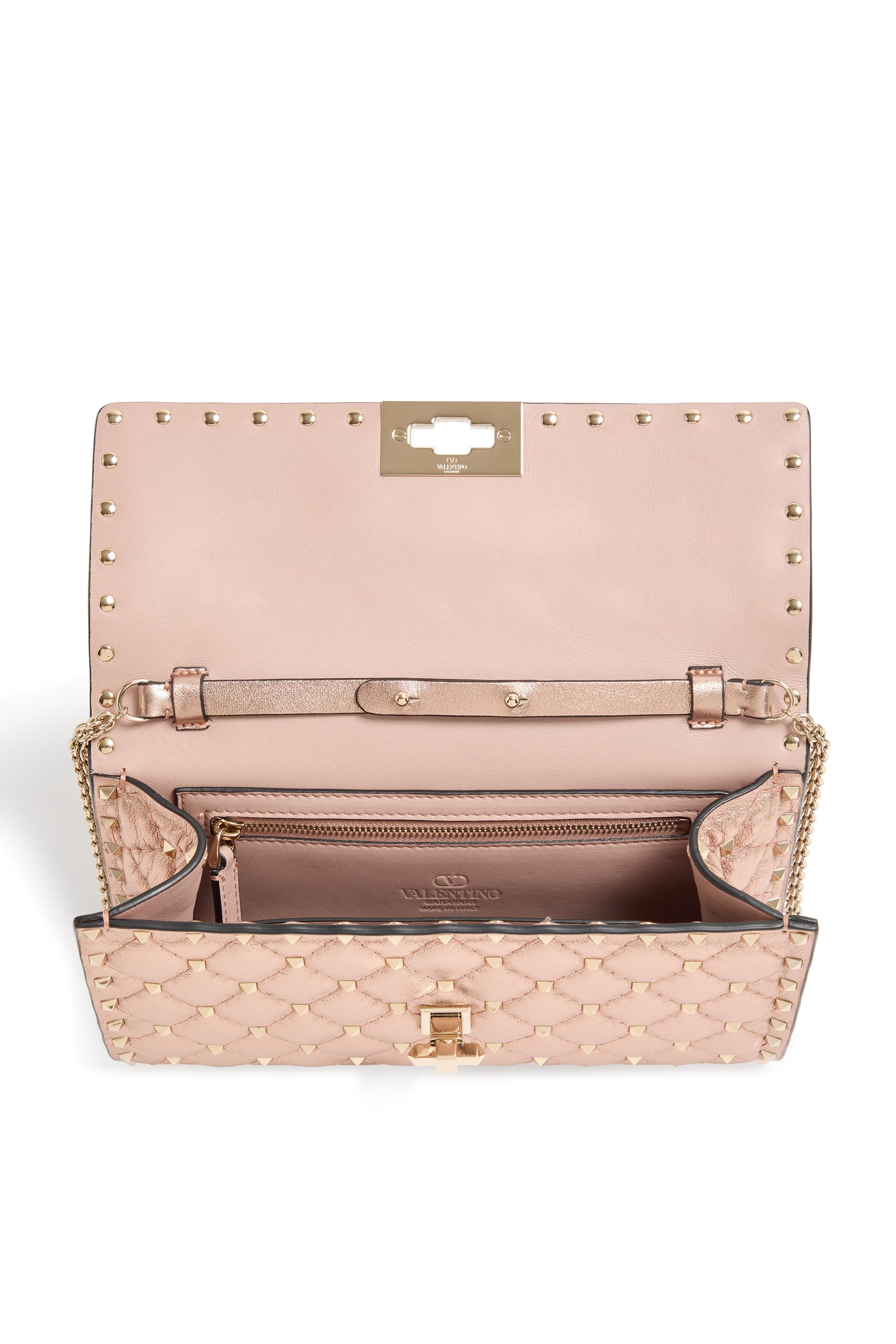 حقيبة كتف سبايك مرصعة بحلي هرمية