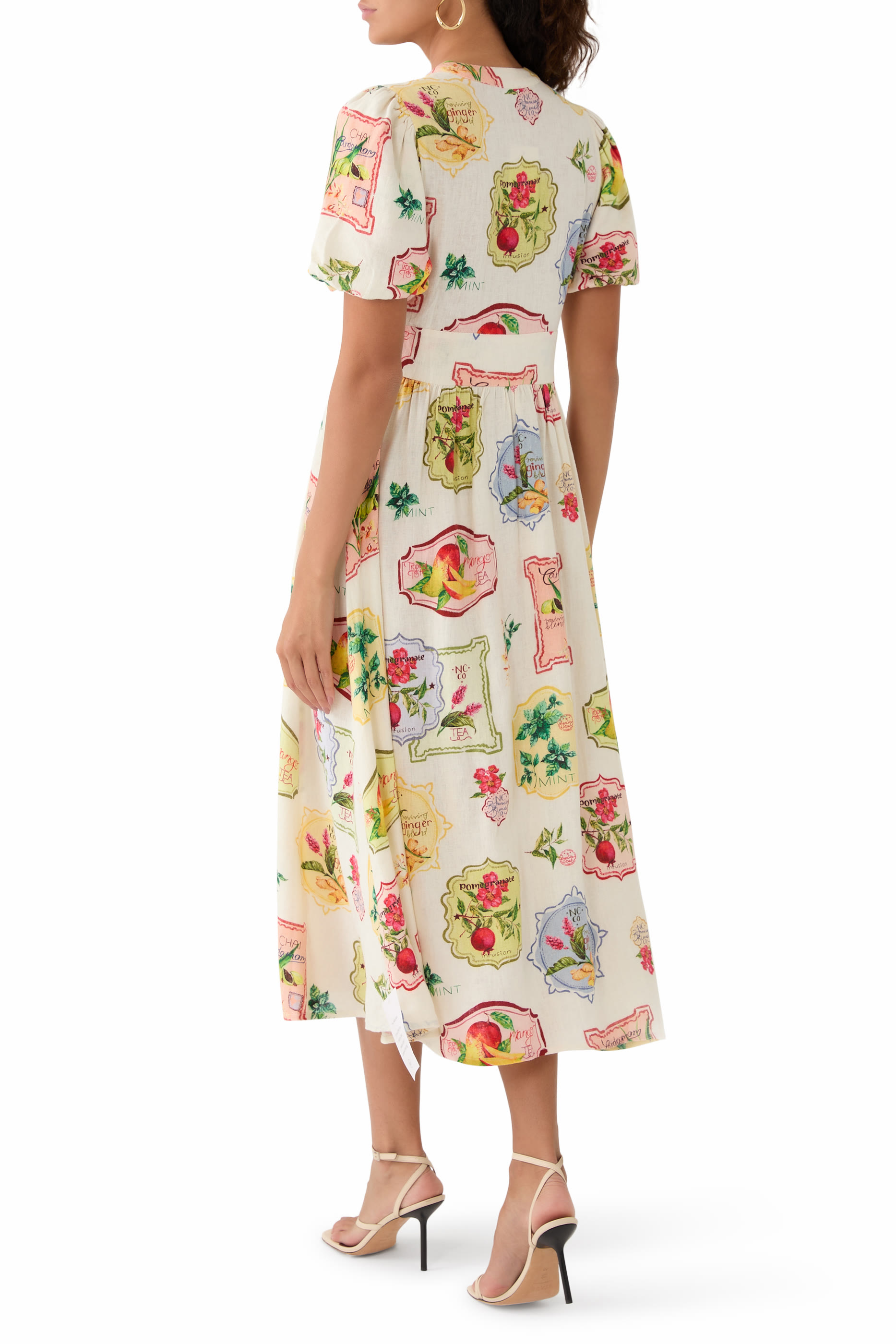 فستان ستارلايت متوسط الطول بنقشة