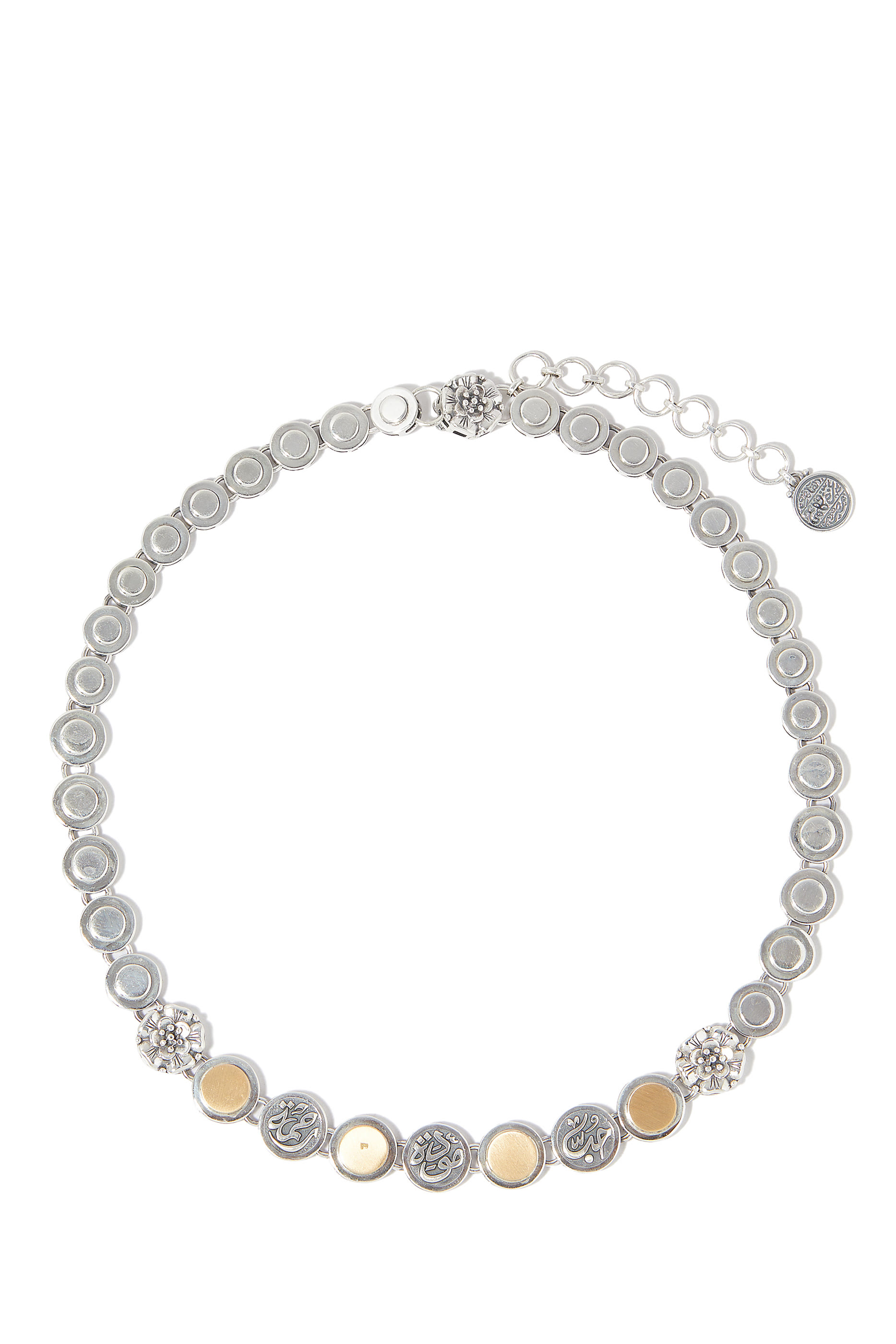 قلادة انديرمنت فضة إسترلينية وذهب أصفر عيار 18