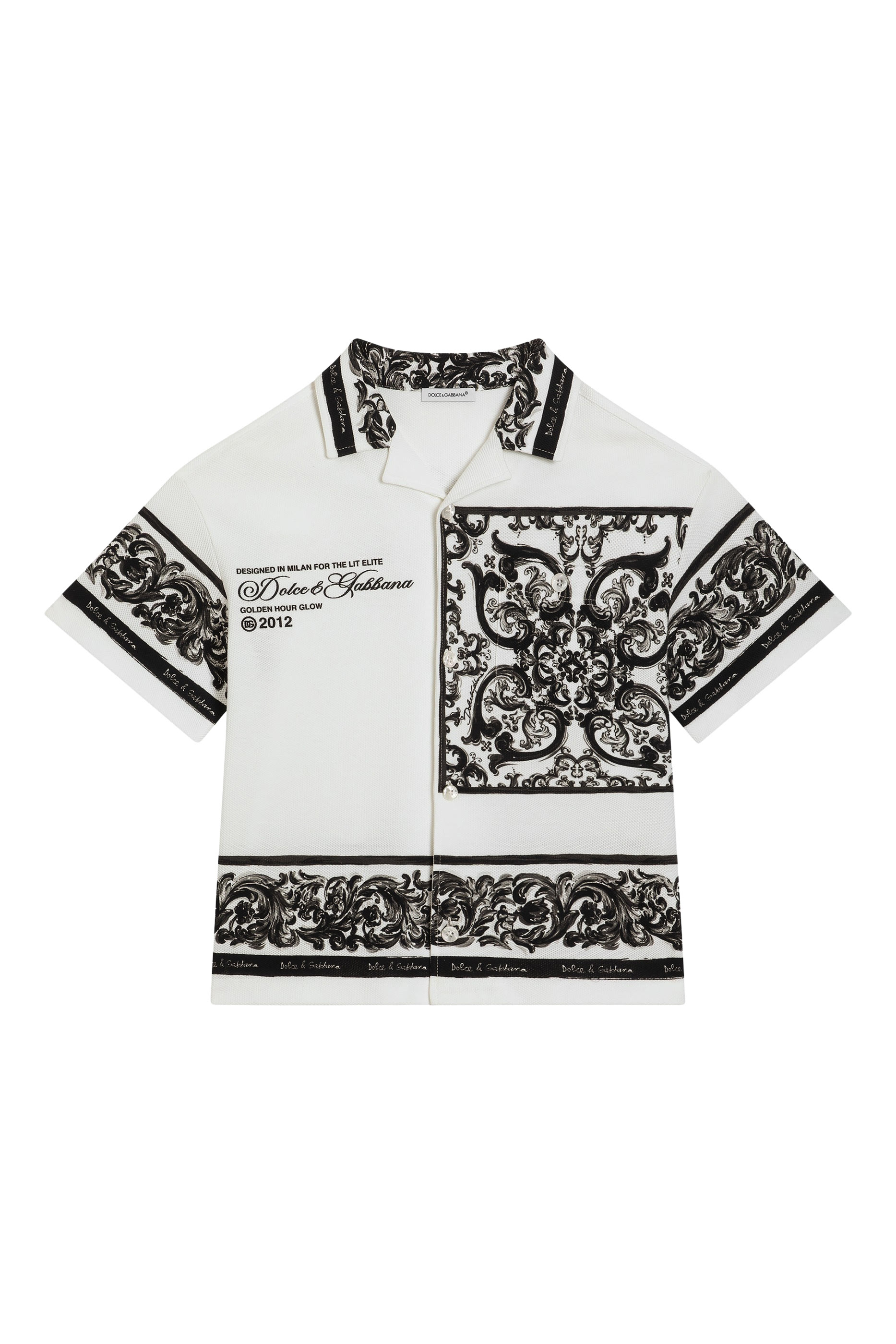 قميص بنقشة مايوليكا بيكيه مزدوج للأطفال