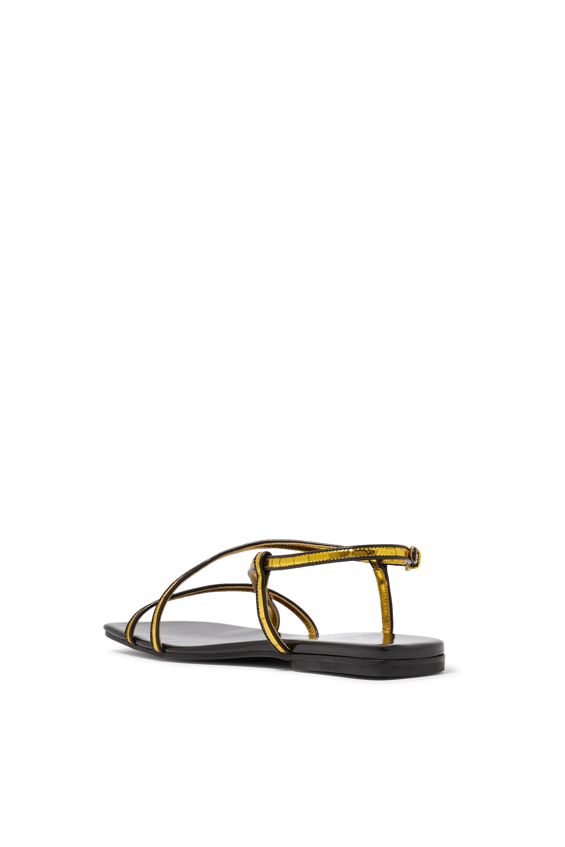 صندل بمقدمة مفتوحة جلد لامع