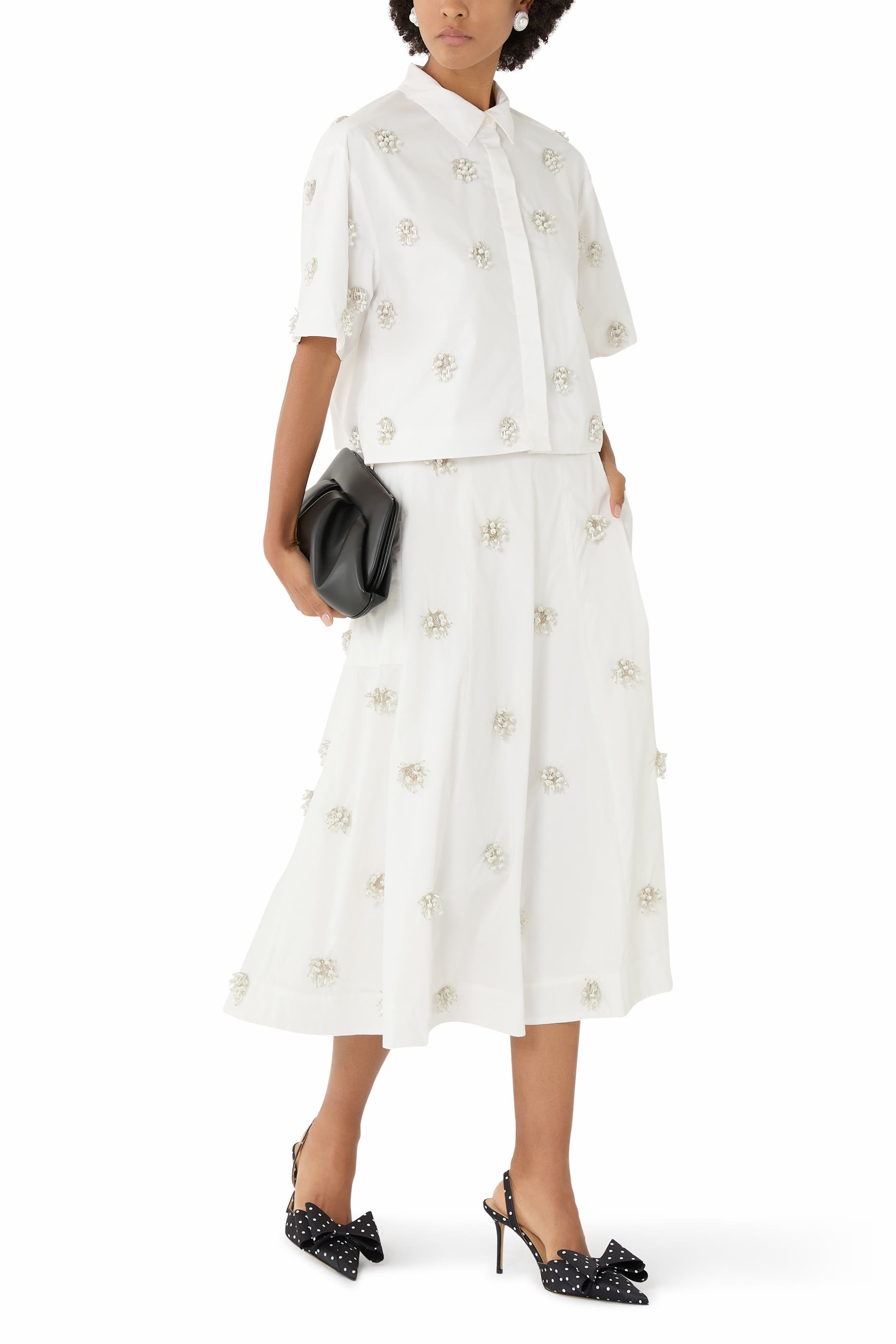 تنورة نوفانا مزينة متوسطة الطول