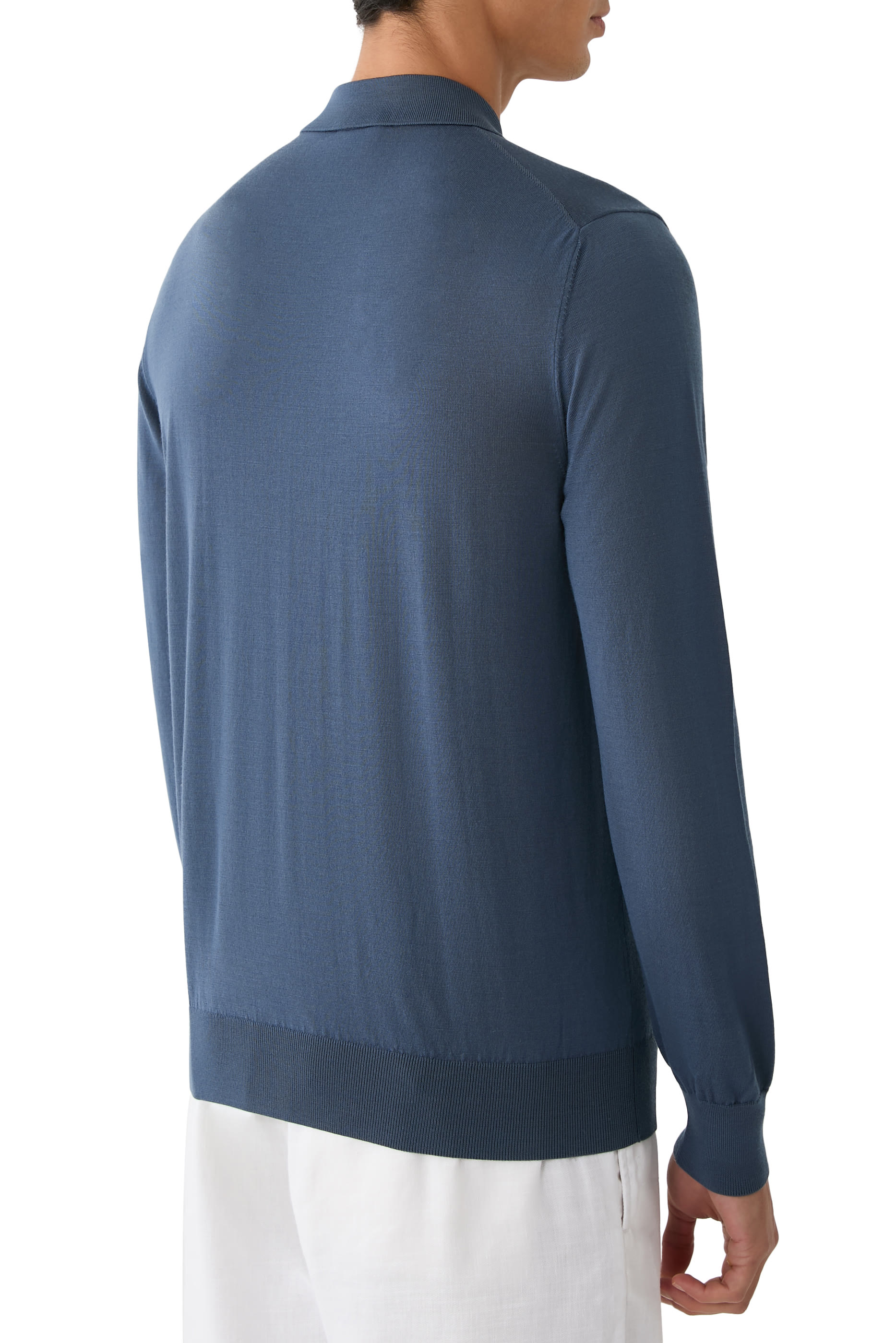 قميص بولو بأكمام طويلة وسحاب