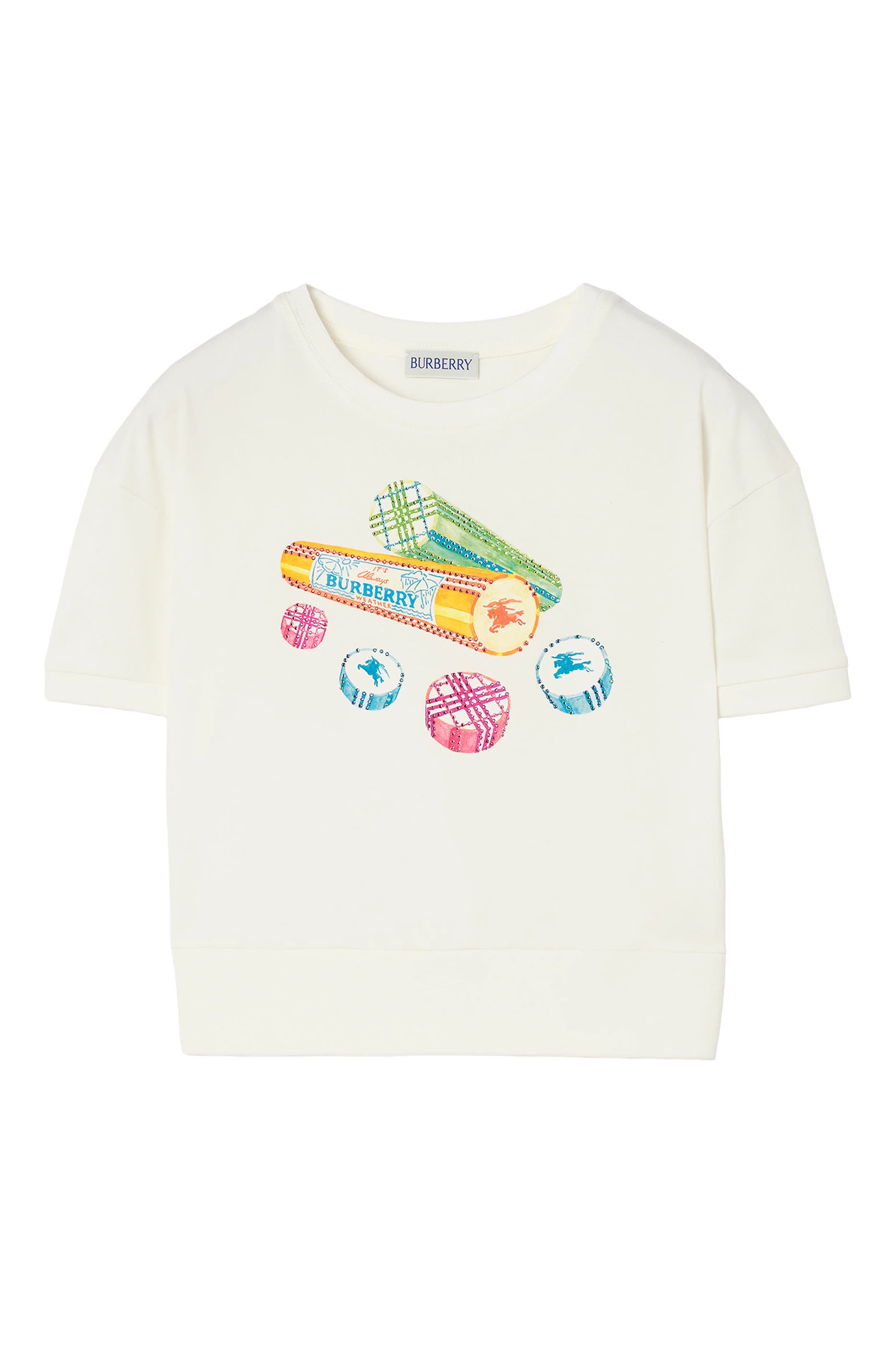 تيشيرت بنقشات حلوى بكريستال قطن للأطفال