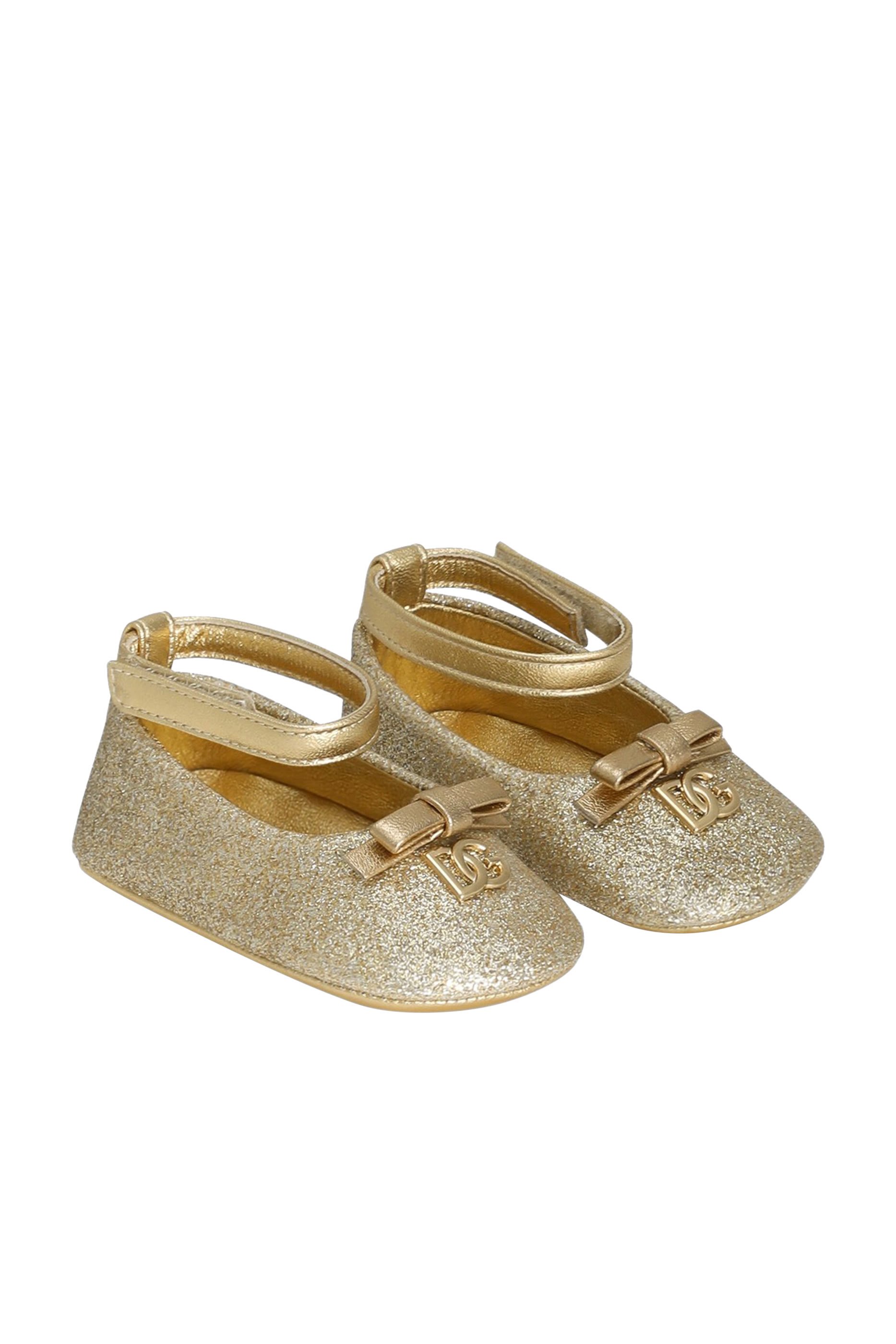 حذاء بالرينا بنعل مسطح قماش مع غليتر للأطفال