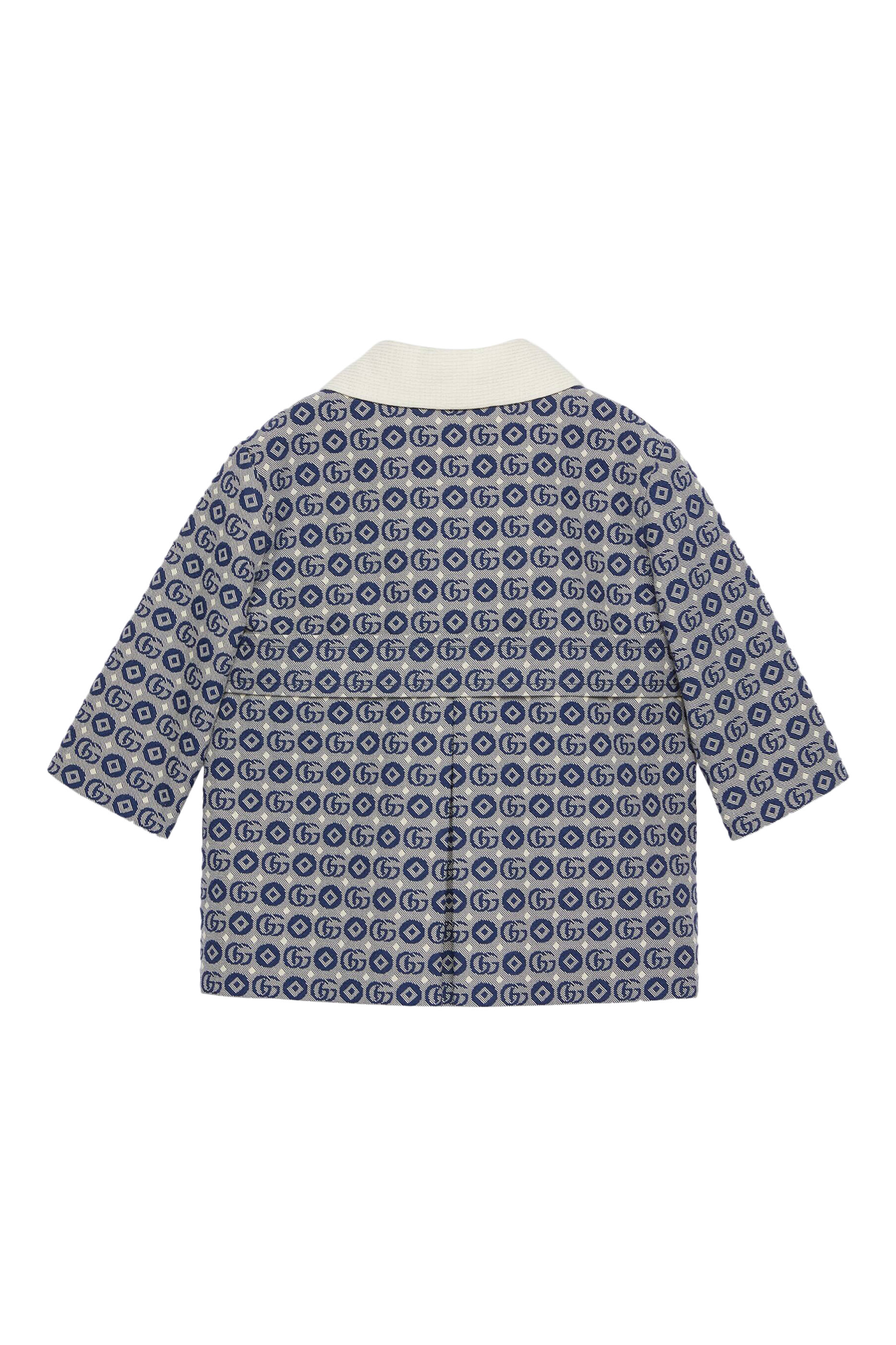 معطف للأطفال بنقشة هندسية لحرفي شعار الماركة