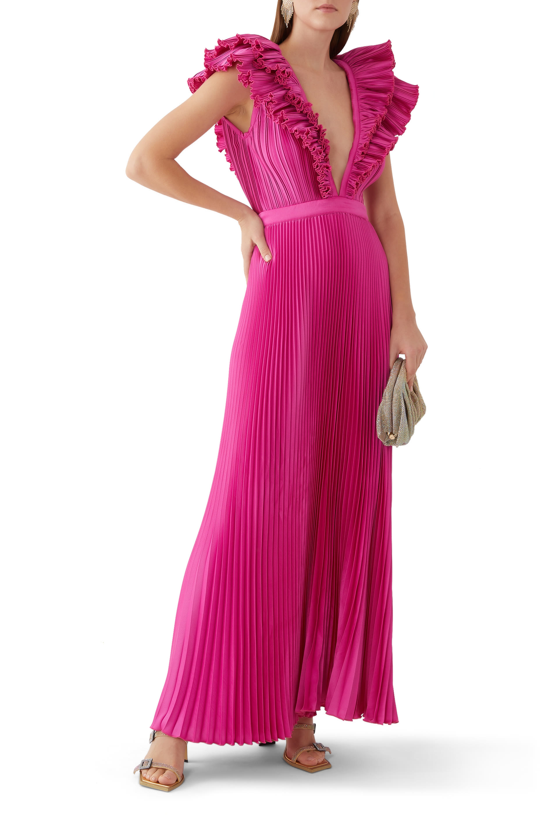 فستان سهرة تويليريز بطيات