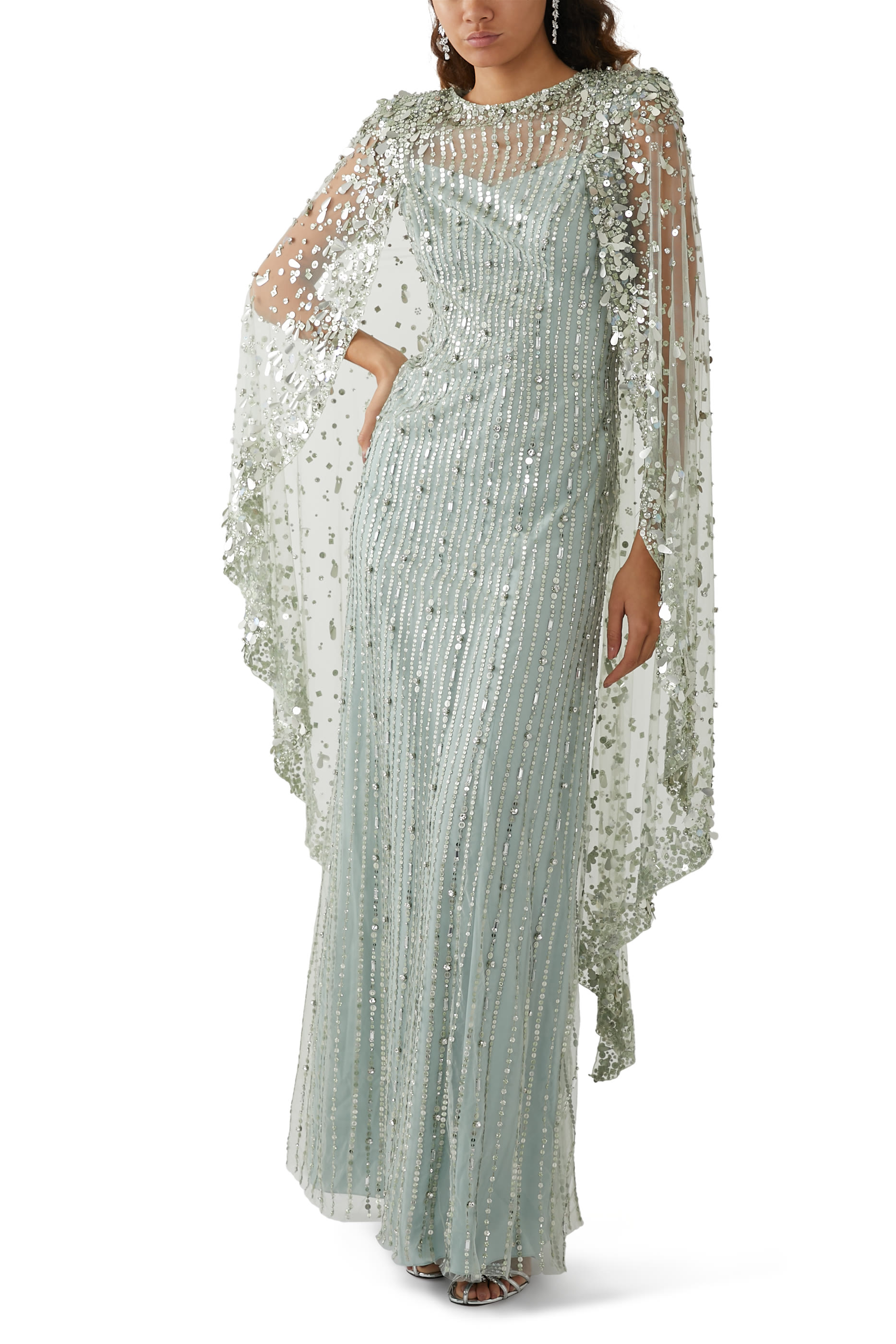 فستان بأكمام  كاب