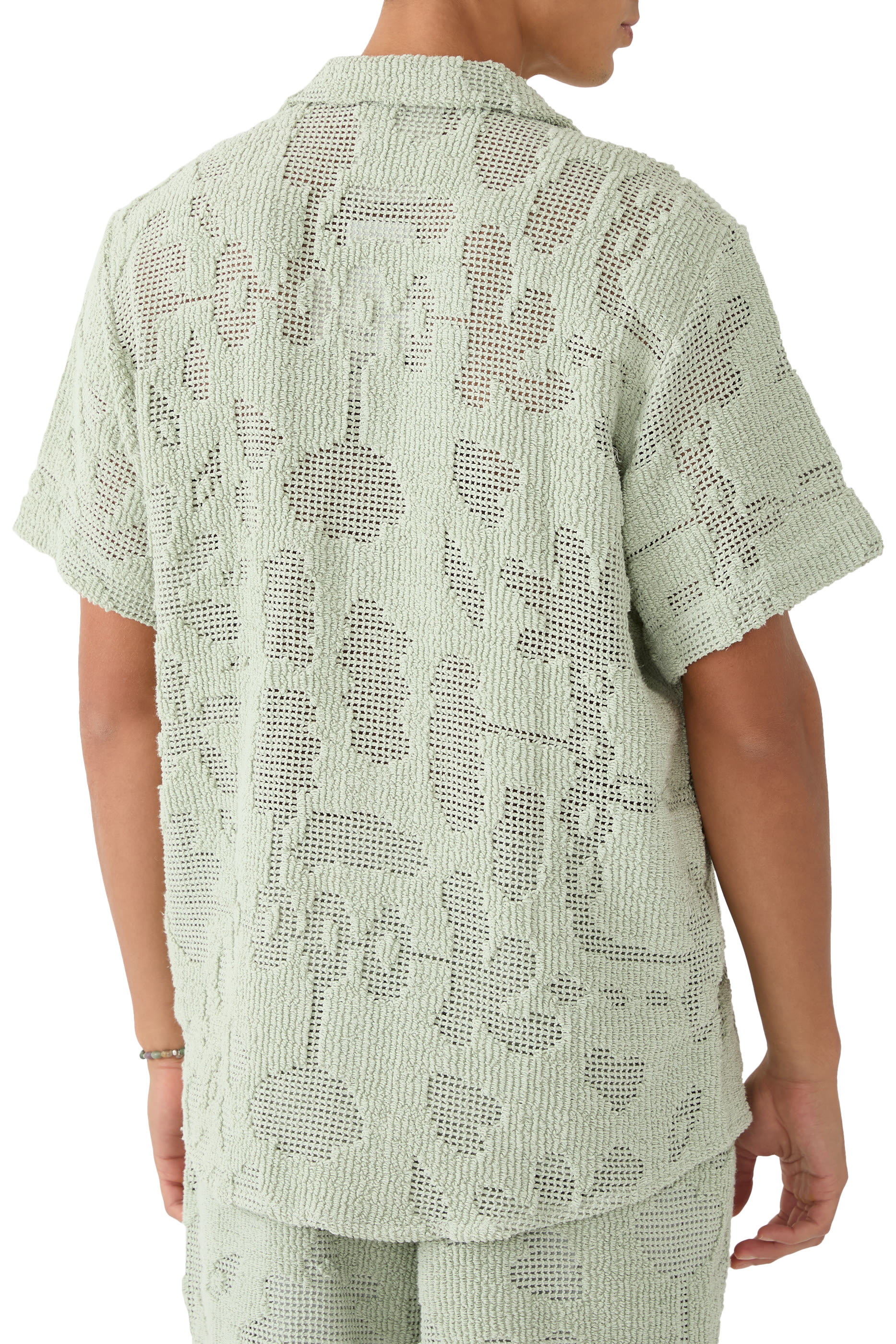 قميص جلابانوم بياقة كوبية كروشيه