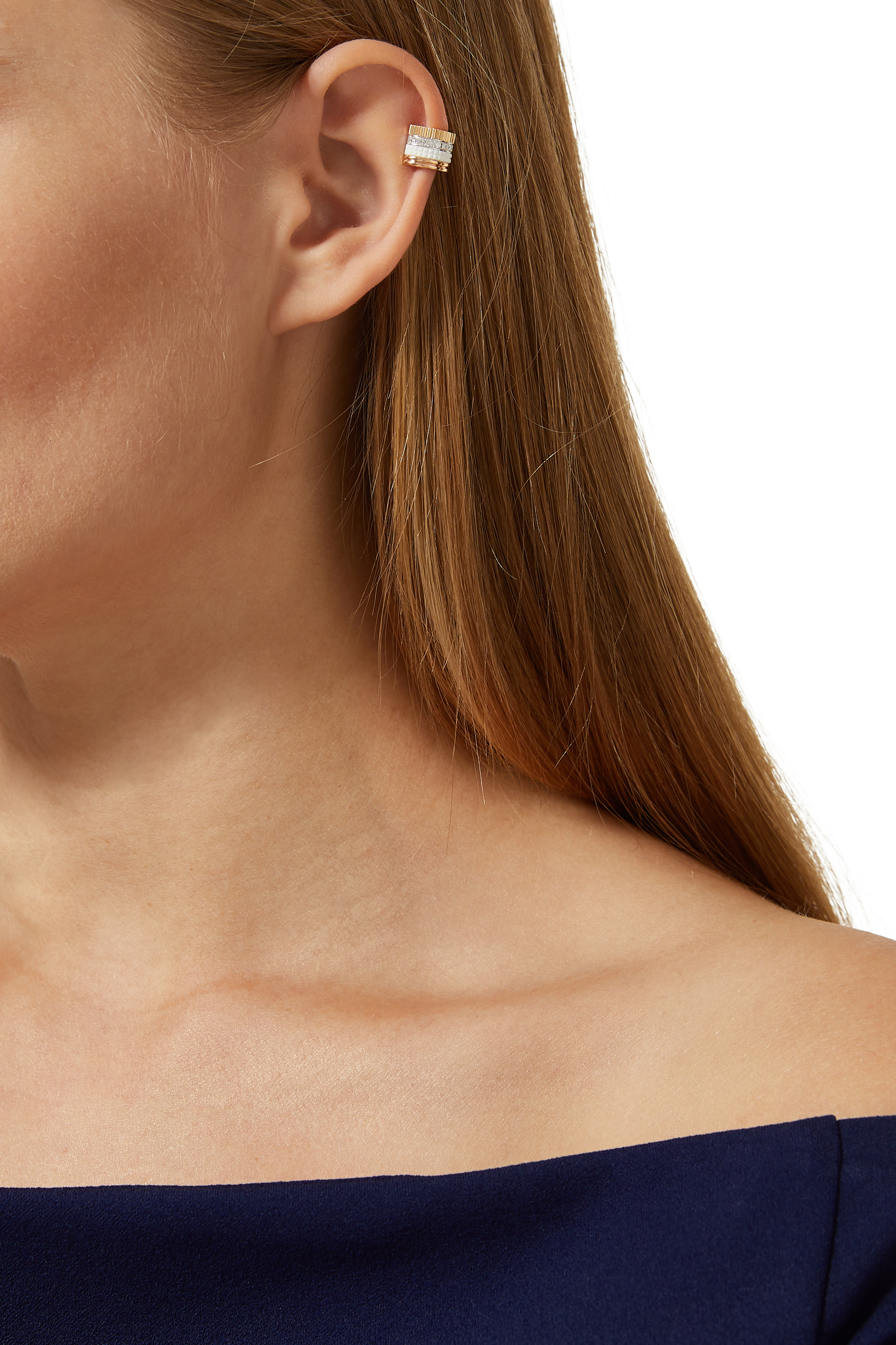 قرط كاتر إصدار وايت بمشبك ومرصع بماس