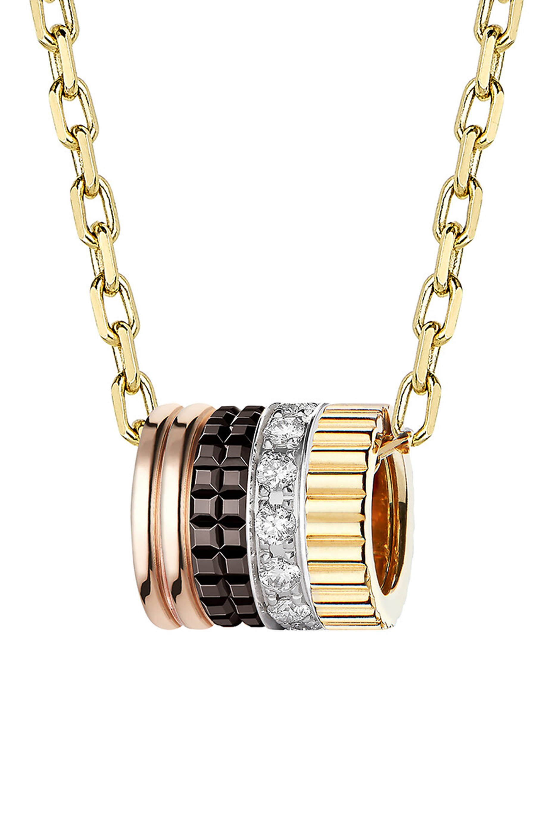 قلادة كاتر كلاسيك بدلاية S مرصعة بالماس ذهب مختلط