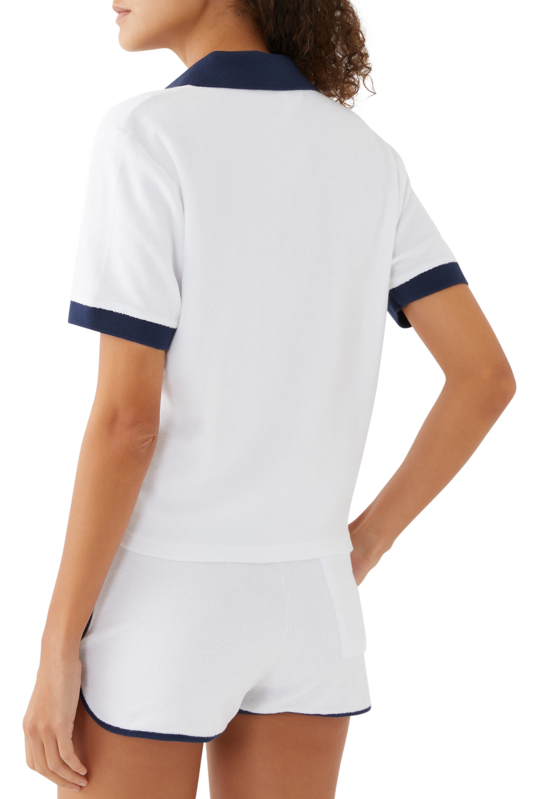 قميص بولو بطبعة هوتال دو كاب بخط يدوي تيري