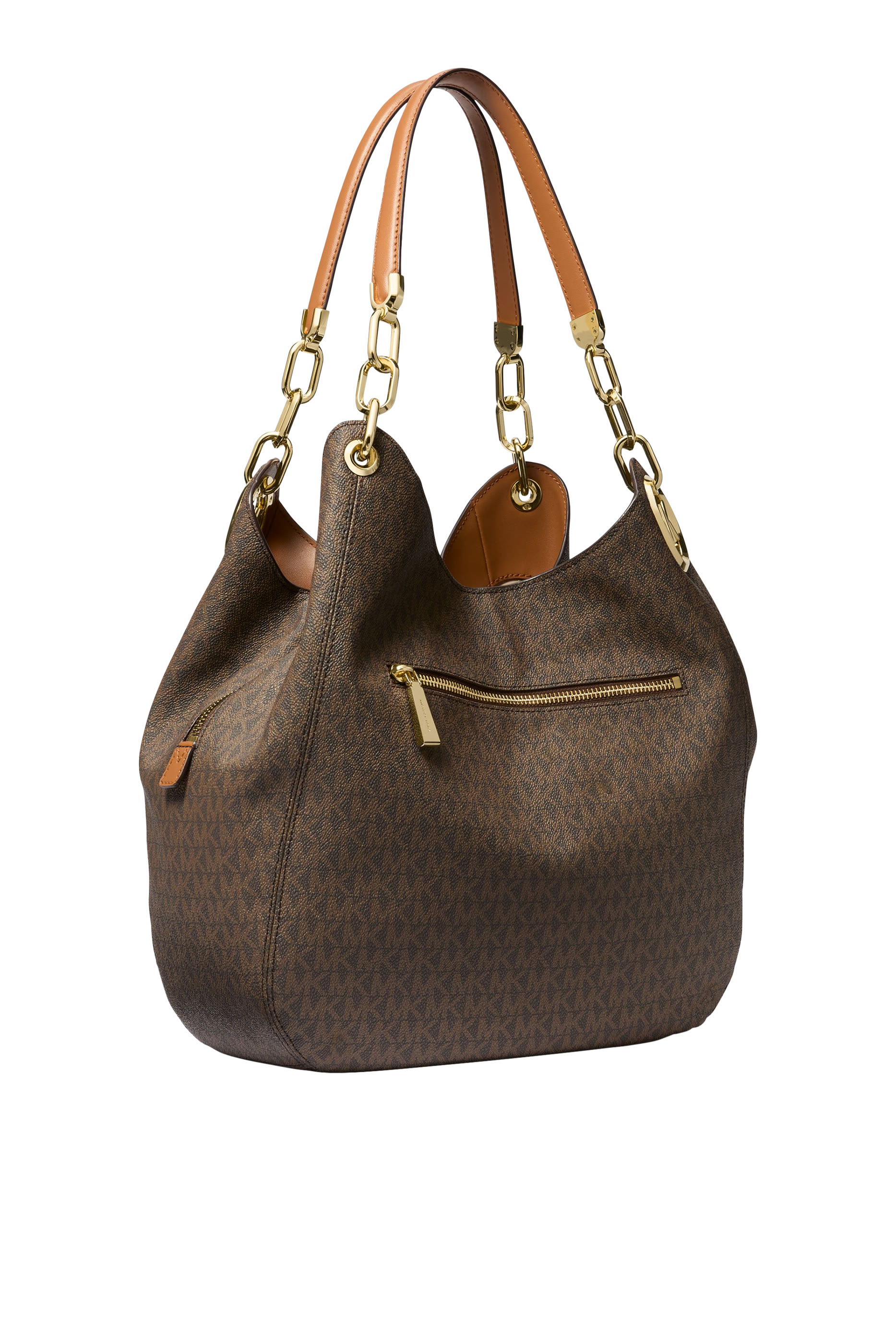 حقيبة كتف ليلي كبيرة بشعار الماركة