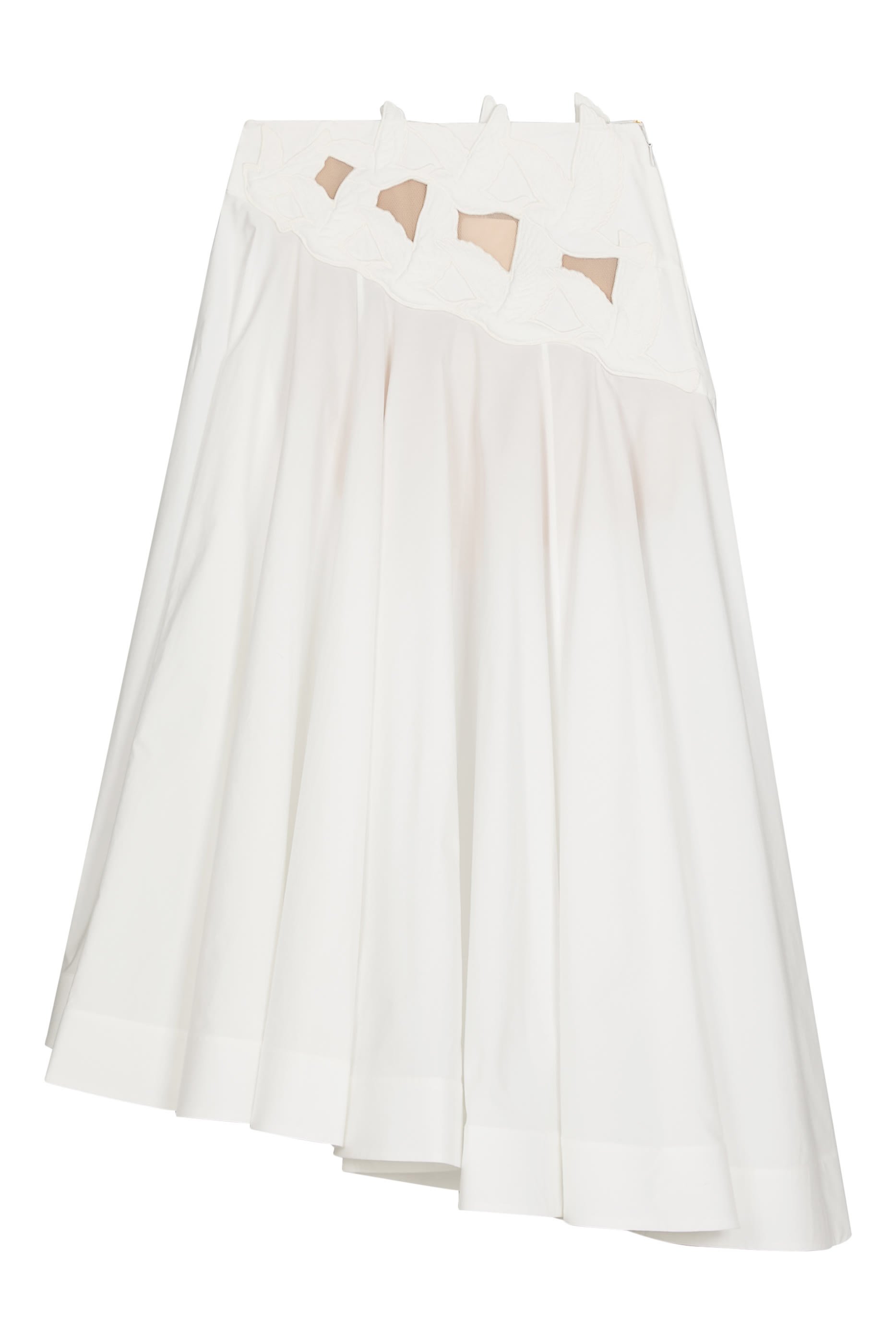 تنورة لونا طويلة بتطريز بارز الملمس