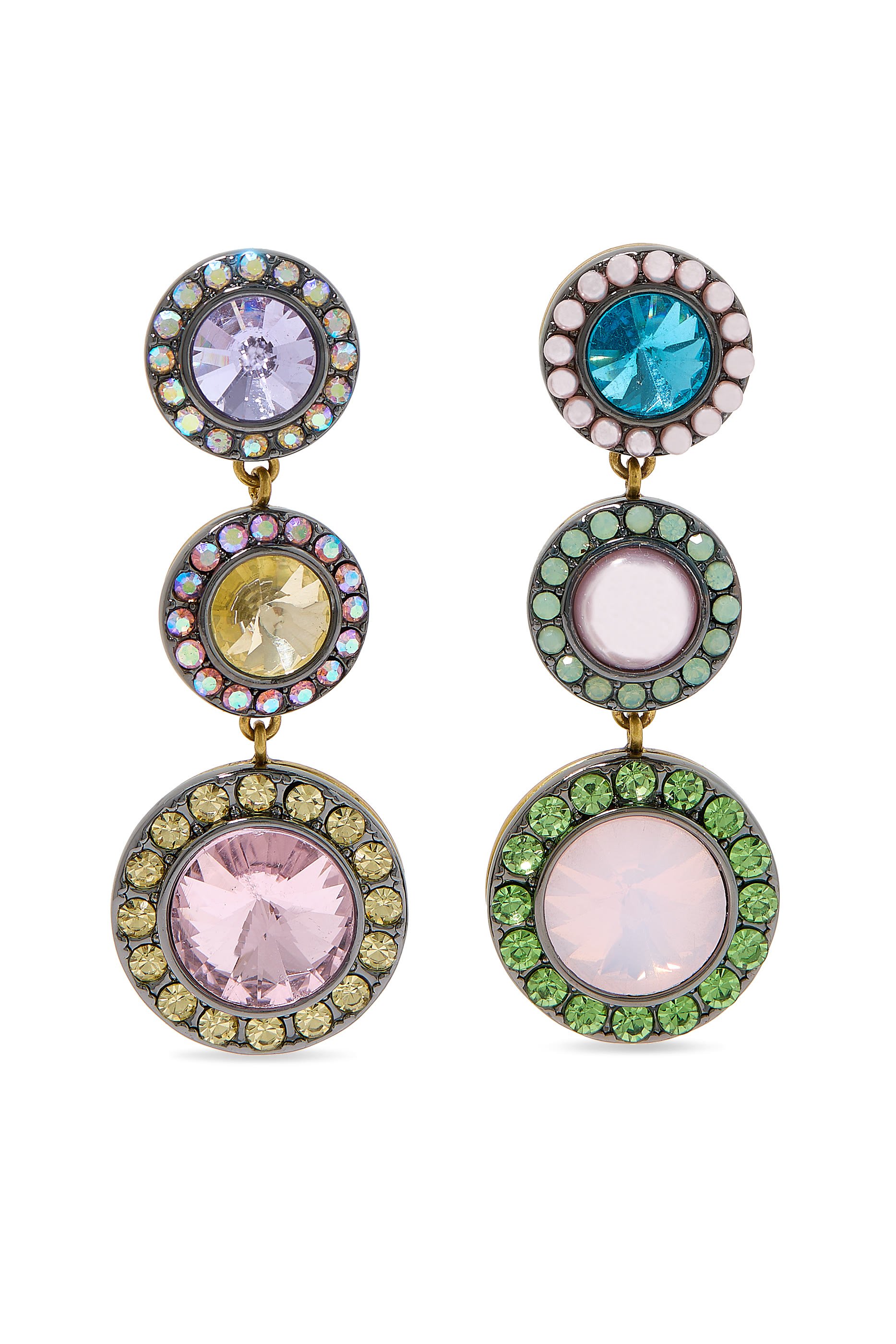 أقراط أوكتافيا متدلية مرصعة بالكريستال، نحاس