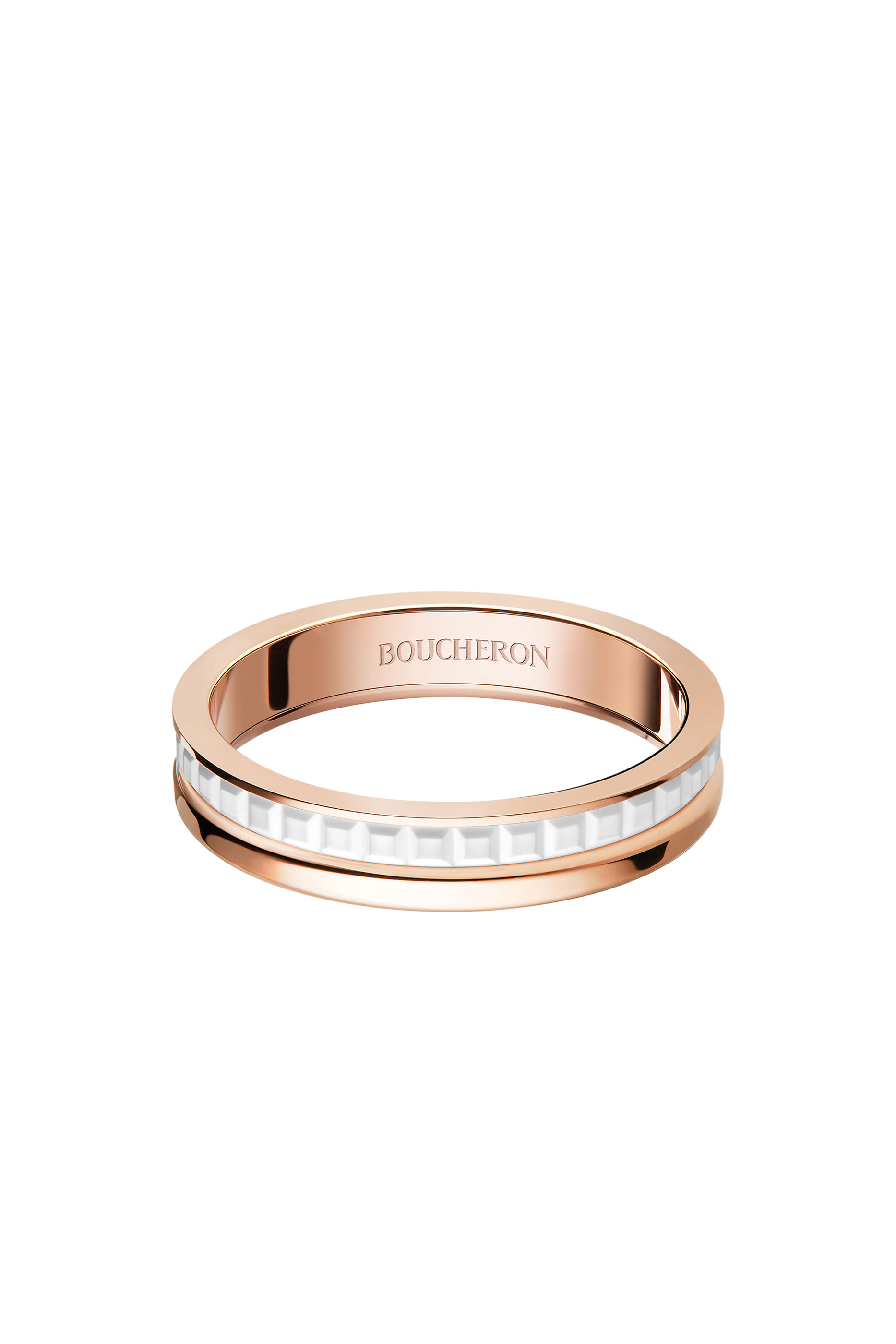 خاتم زواج كاتر إصدار وايت ذهب وردي عيار 18