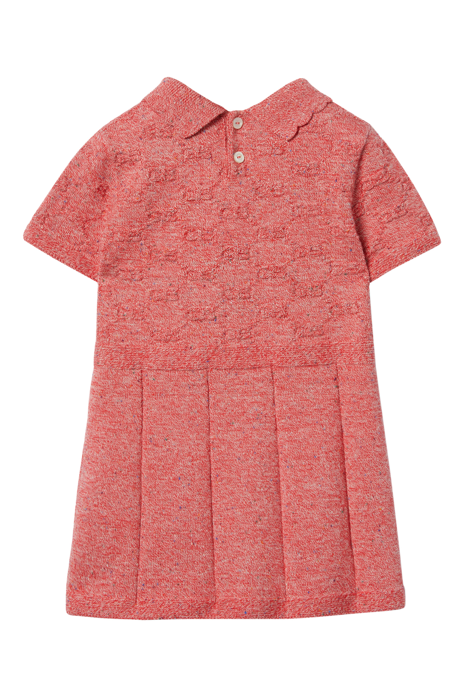 فستان بأكمام قصيرة مزين بشعار الماركة للأطفال