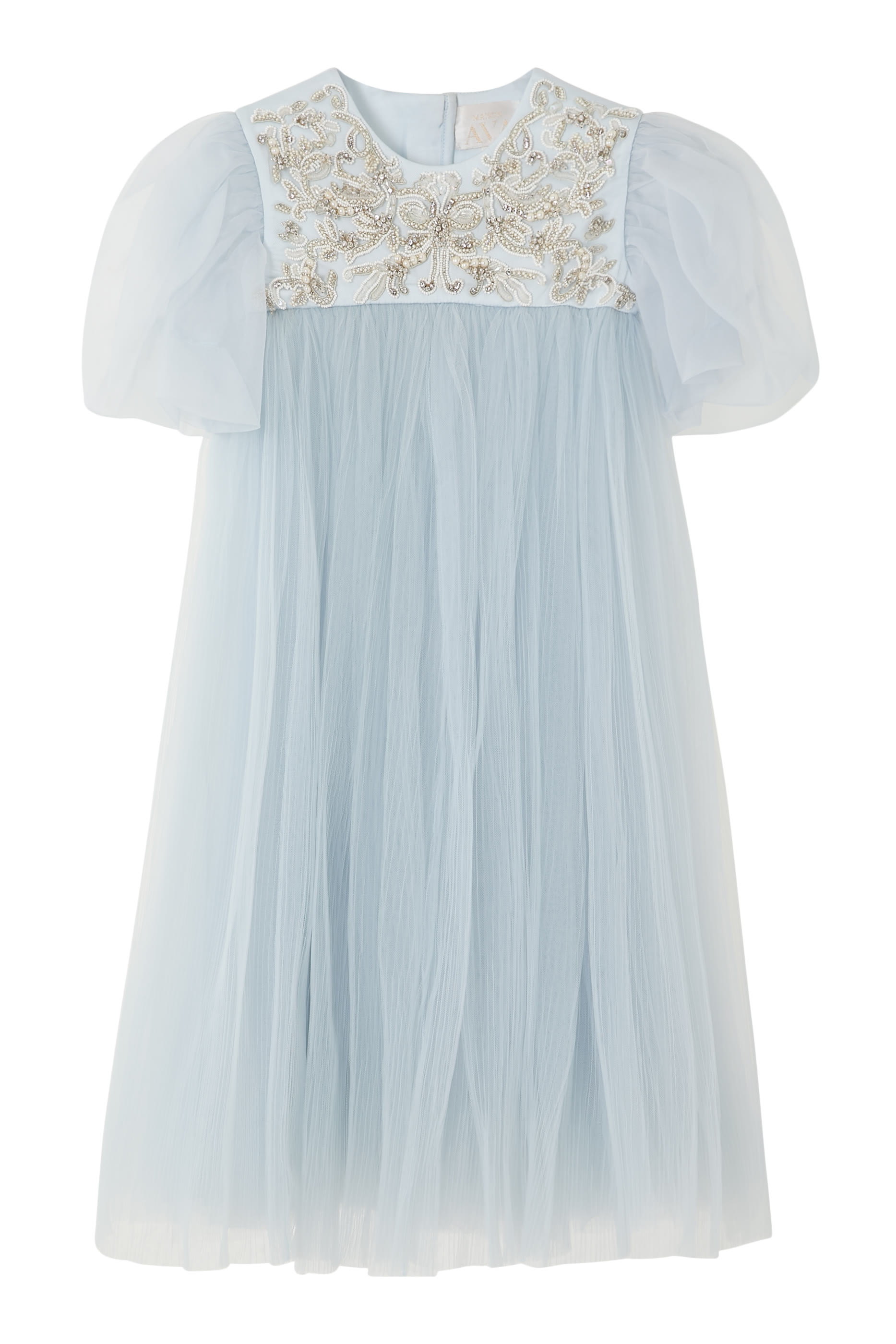 فستان تول مطرز للأطفال