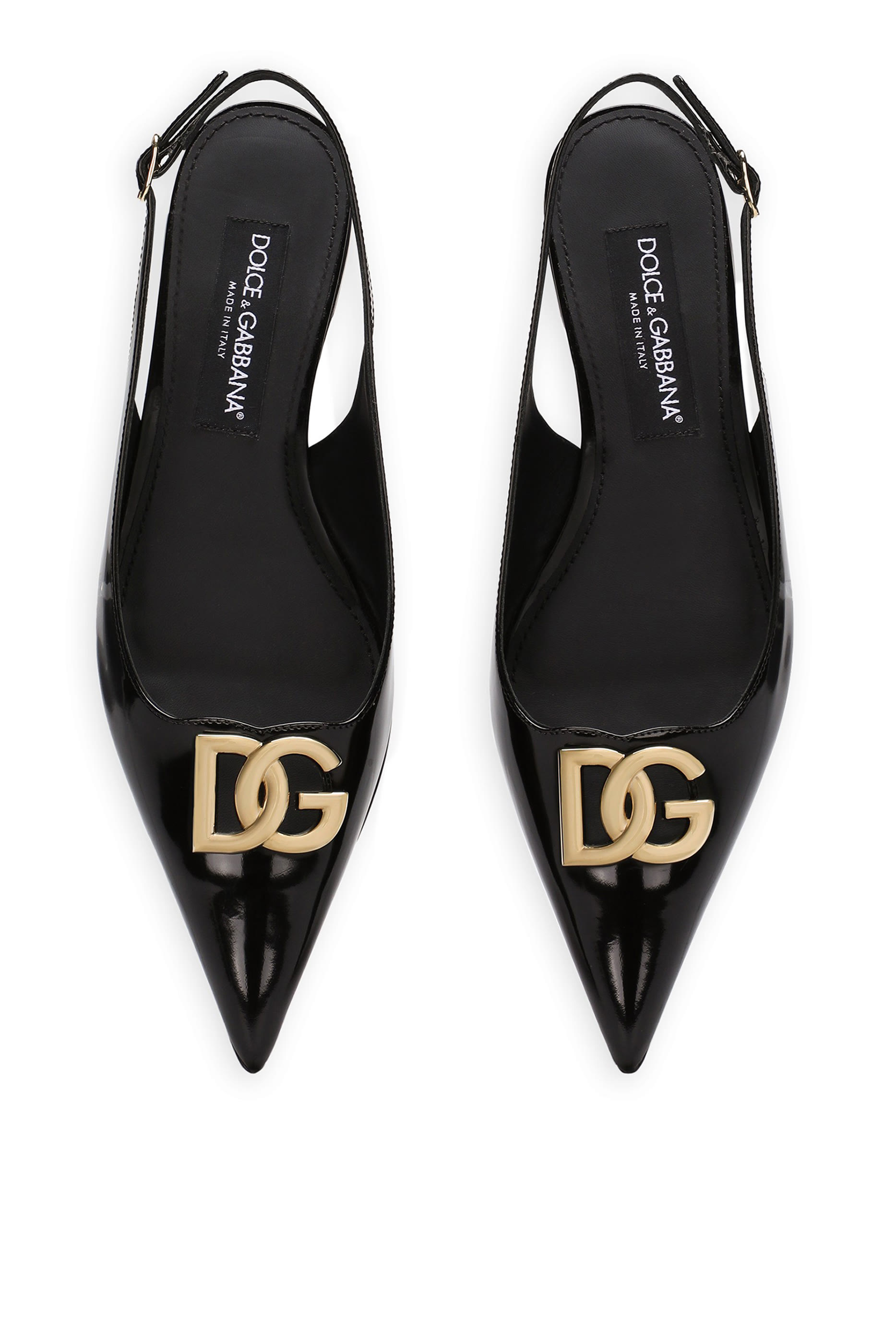 حذاء مفتوح بسير خلفي جلد عجل مطلي