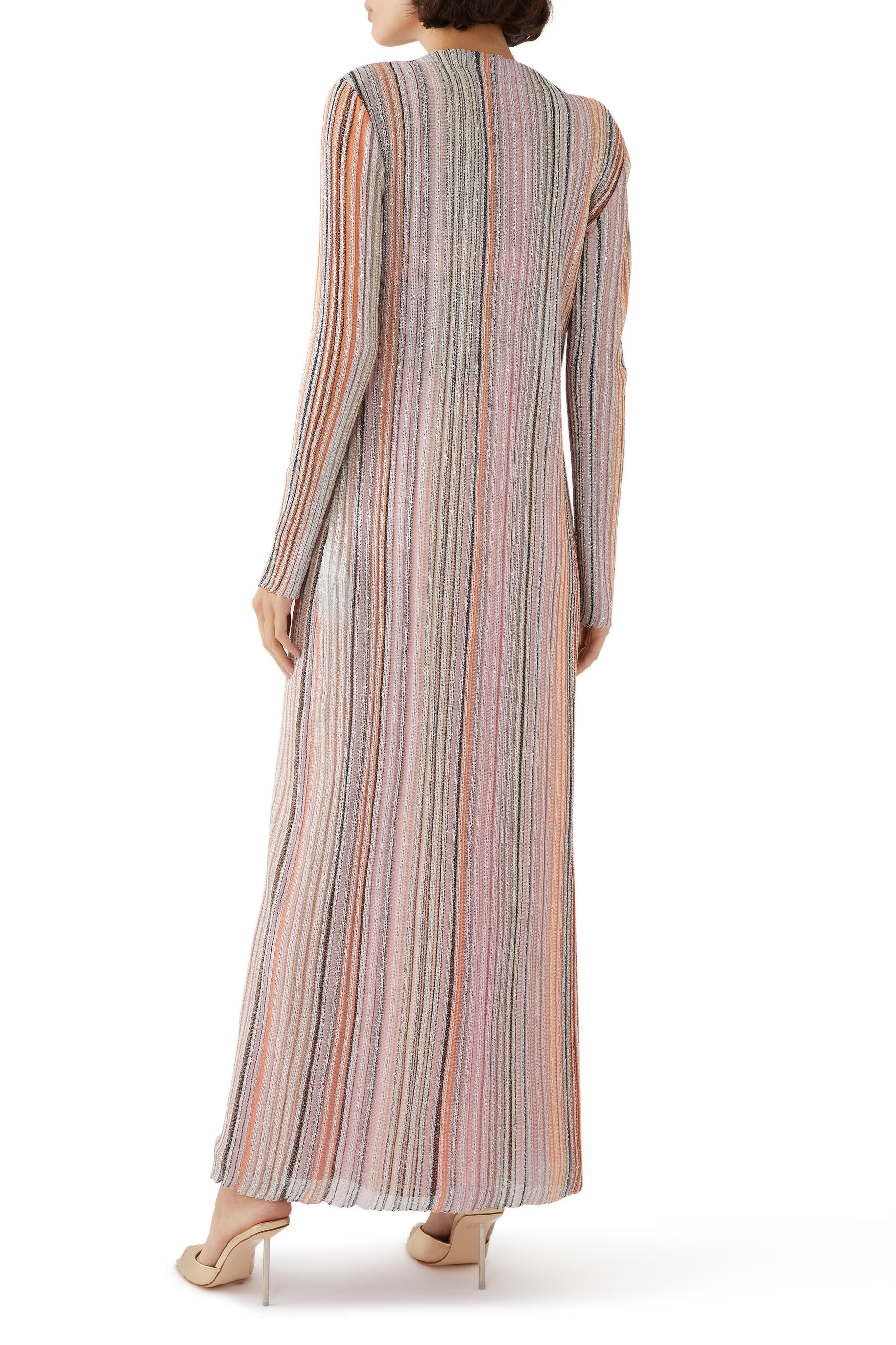 كارديجان طويل نسيج مضلع مطرز بالترتر