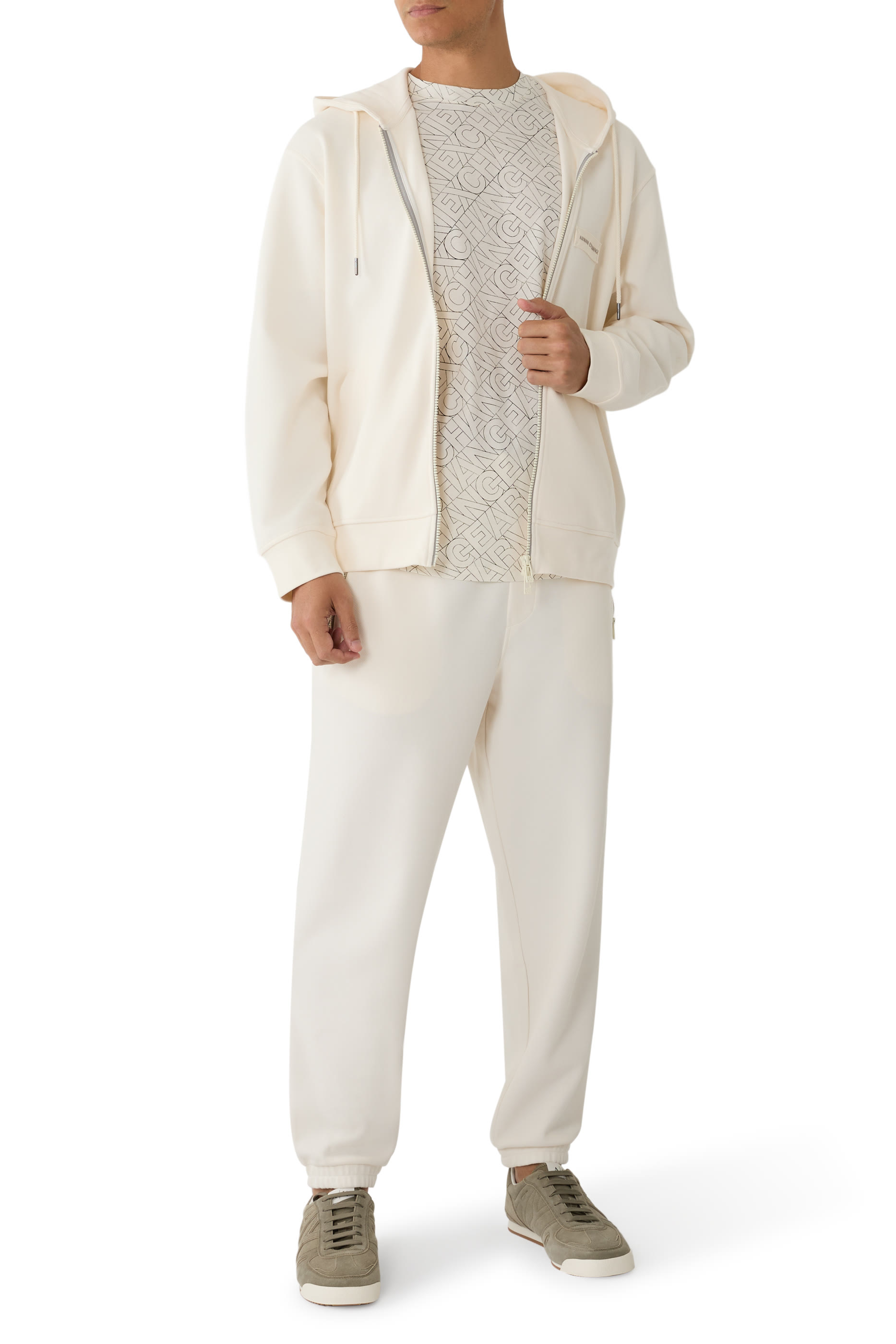 تيشيرت بنقشة حروف شعار الماركة قطن