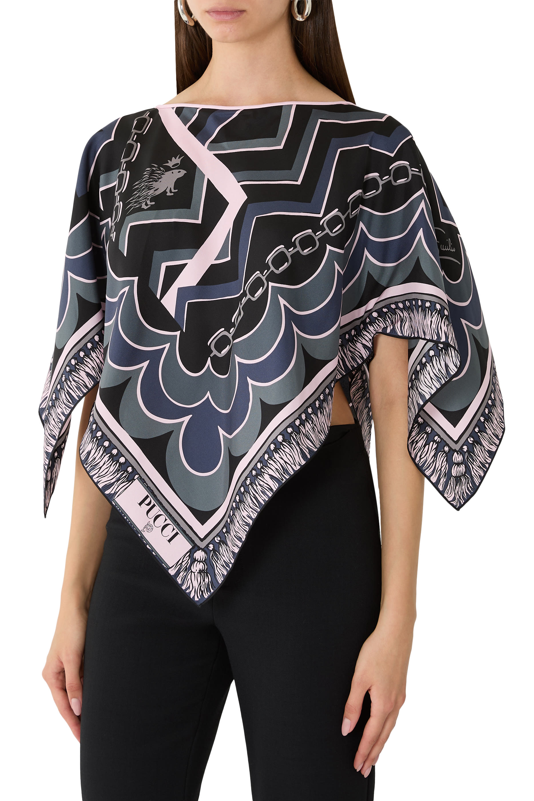 بلوزة بنقشة حرير