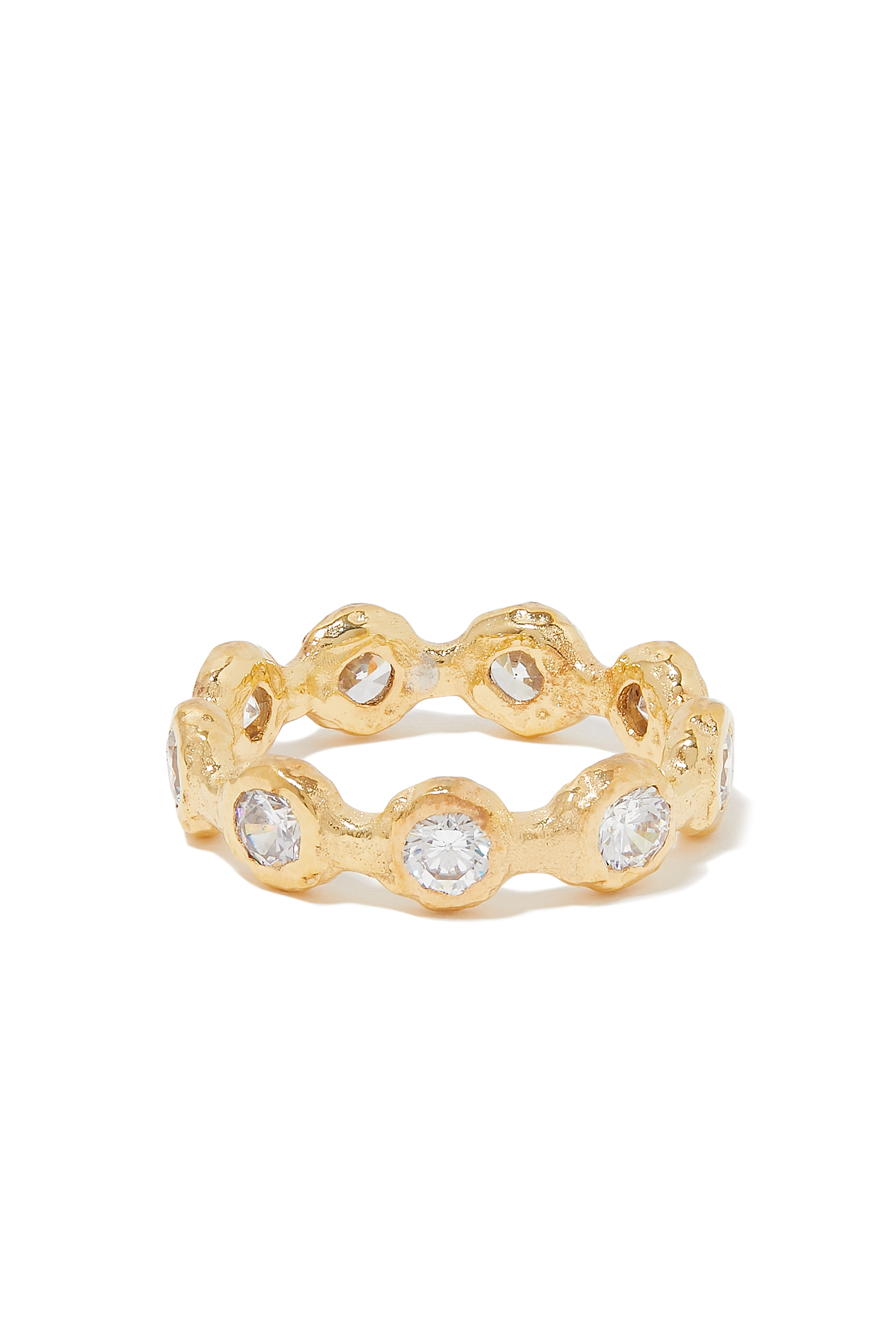 خاتم دائري بأحجار مرصعة يدويا