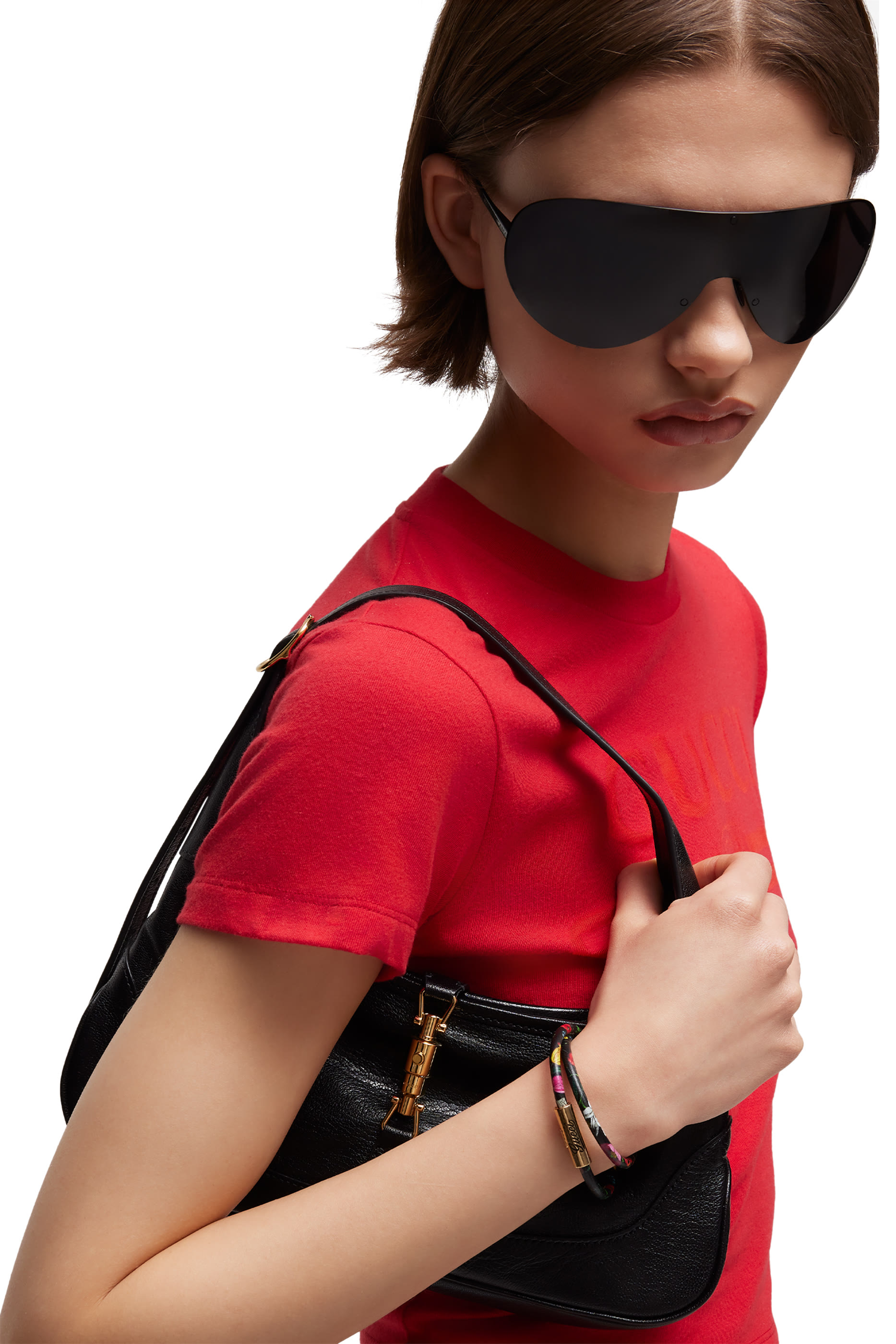 سوار مزدوج جلد بحروف شعار الماركة