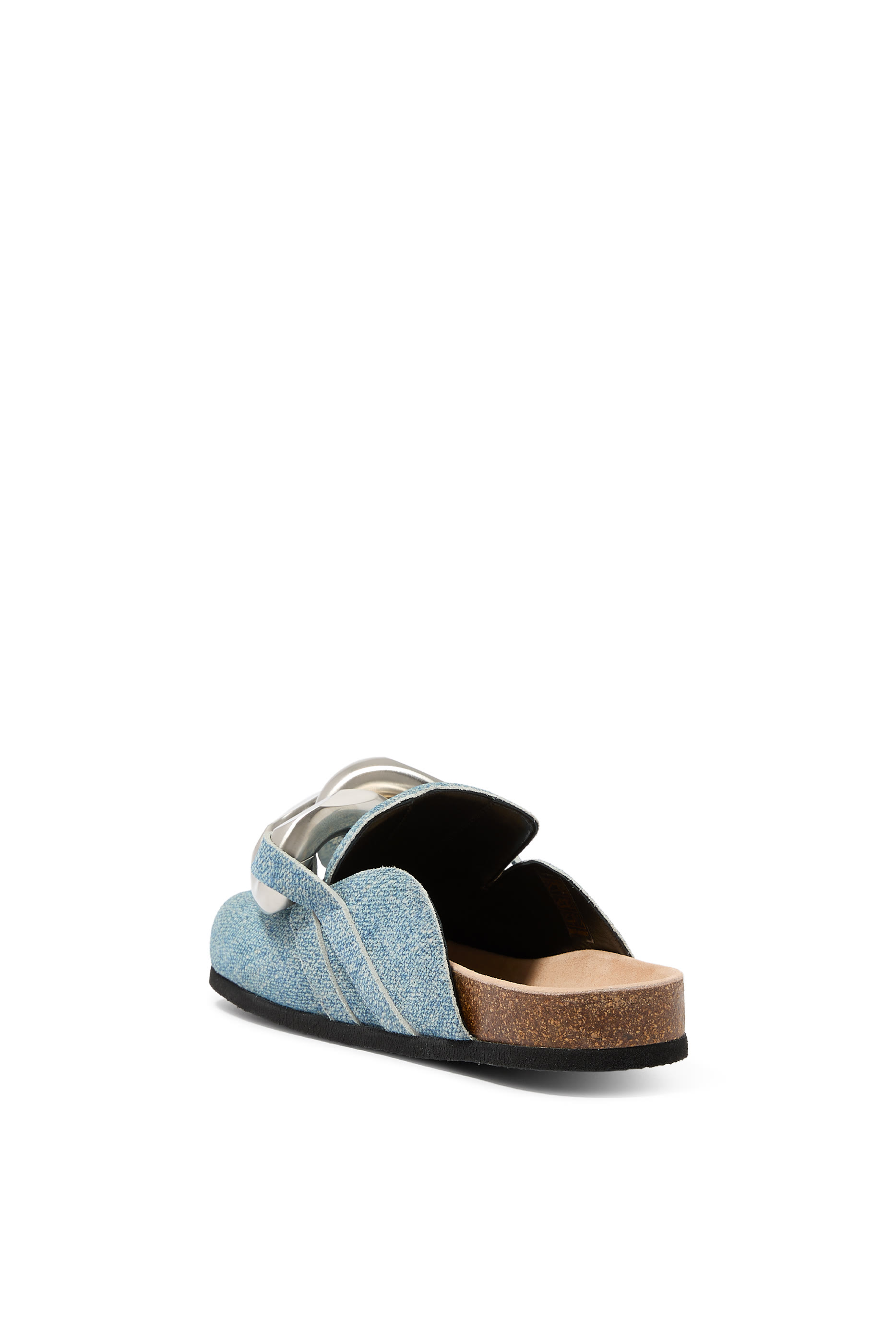 حذاء مفتوح من الخلف بسلسلة جلد