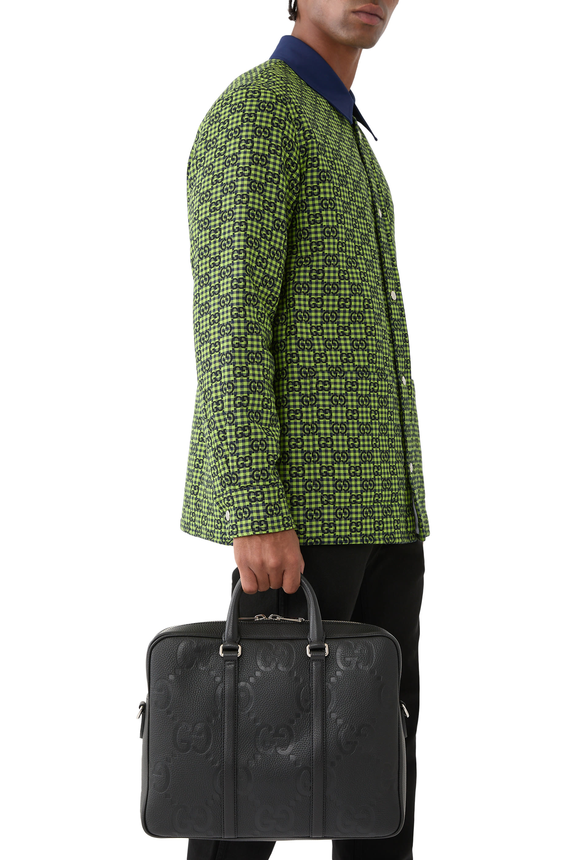 حقيبة عمل بشعر حرفي الماركة بحجم كبير