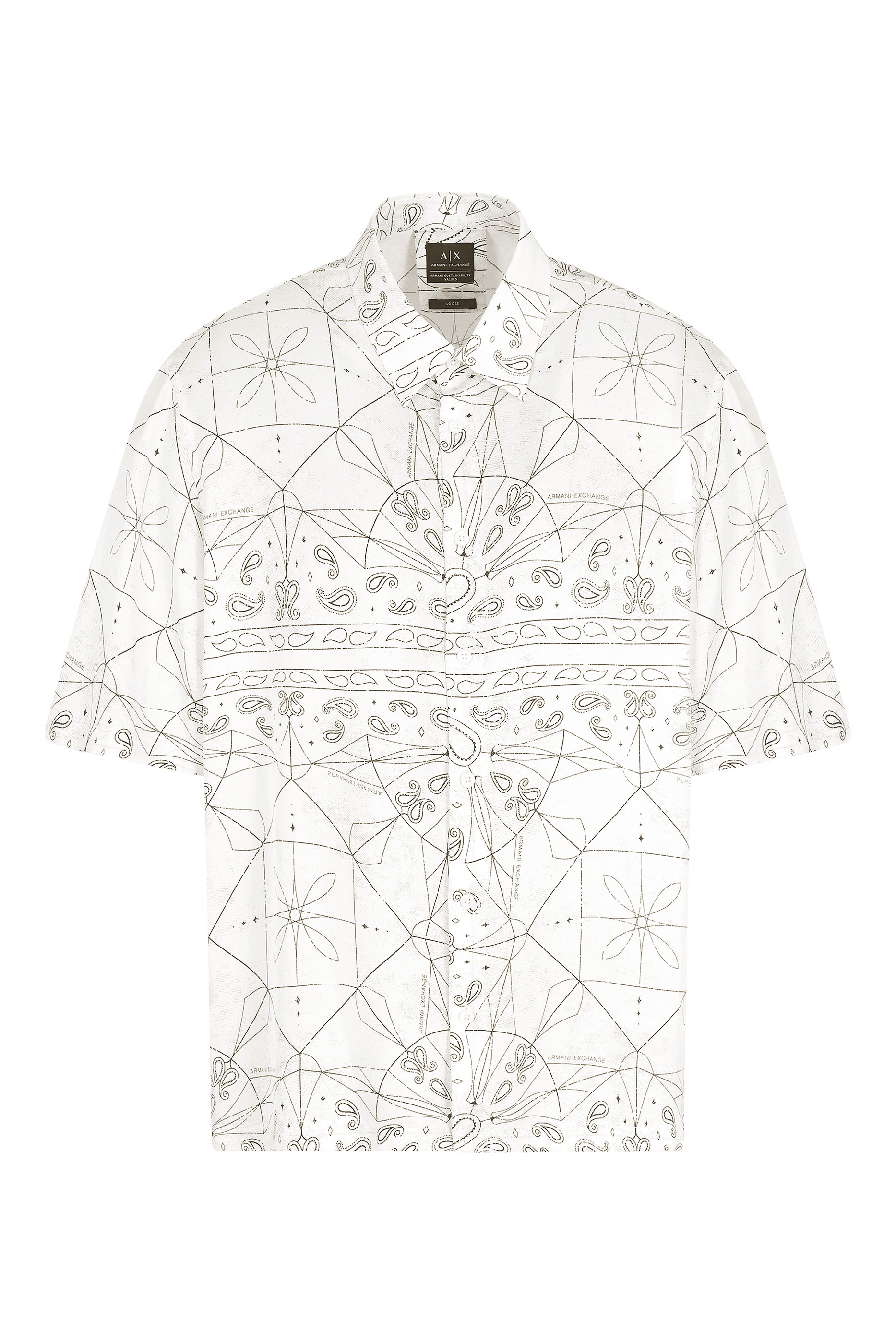 قميص ايه اس في بأكمام قصيرة فيسكوز