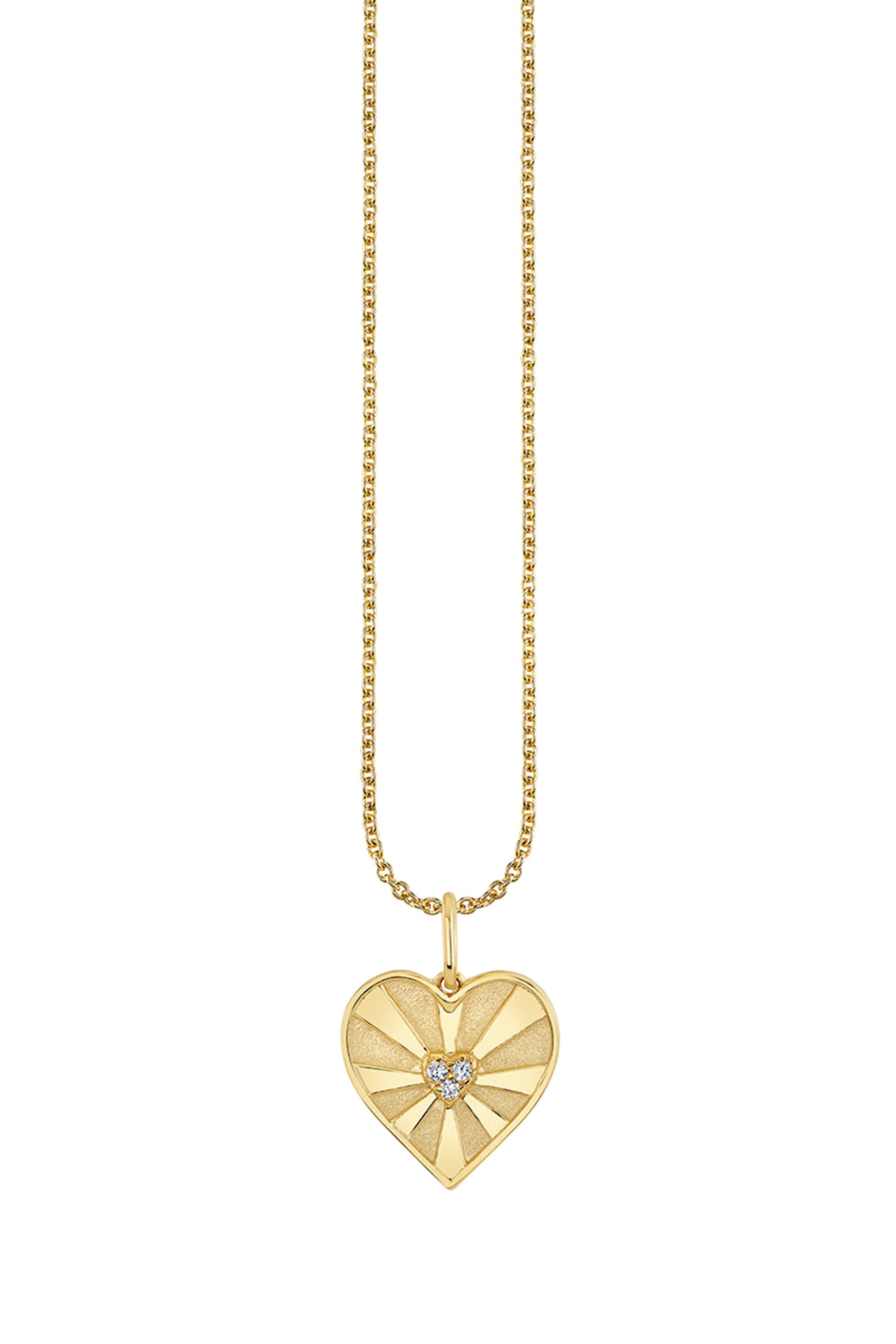 قلادة ايس اوف هارتس بدلاية بتصميم قلب مرصعة بالماس، ذهب أصفر عيار 14