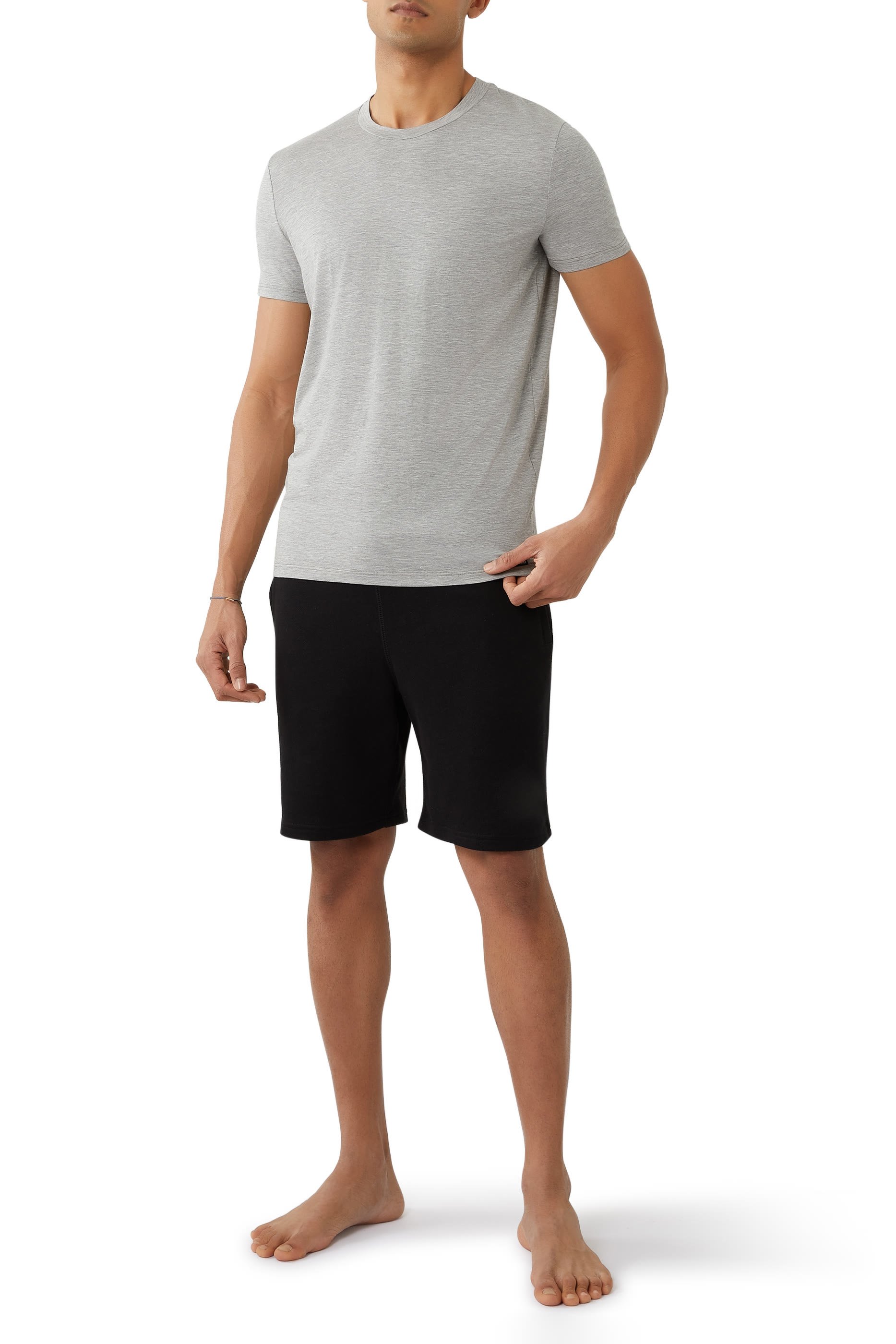 تيشيرت بياقة ضيقة قطن مودال