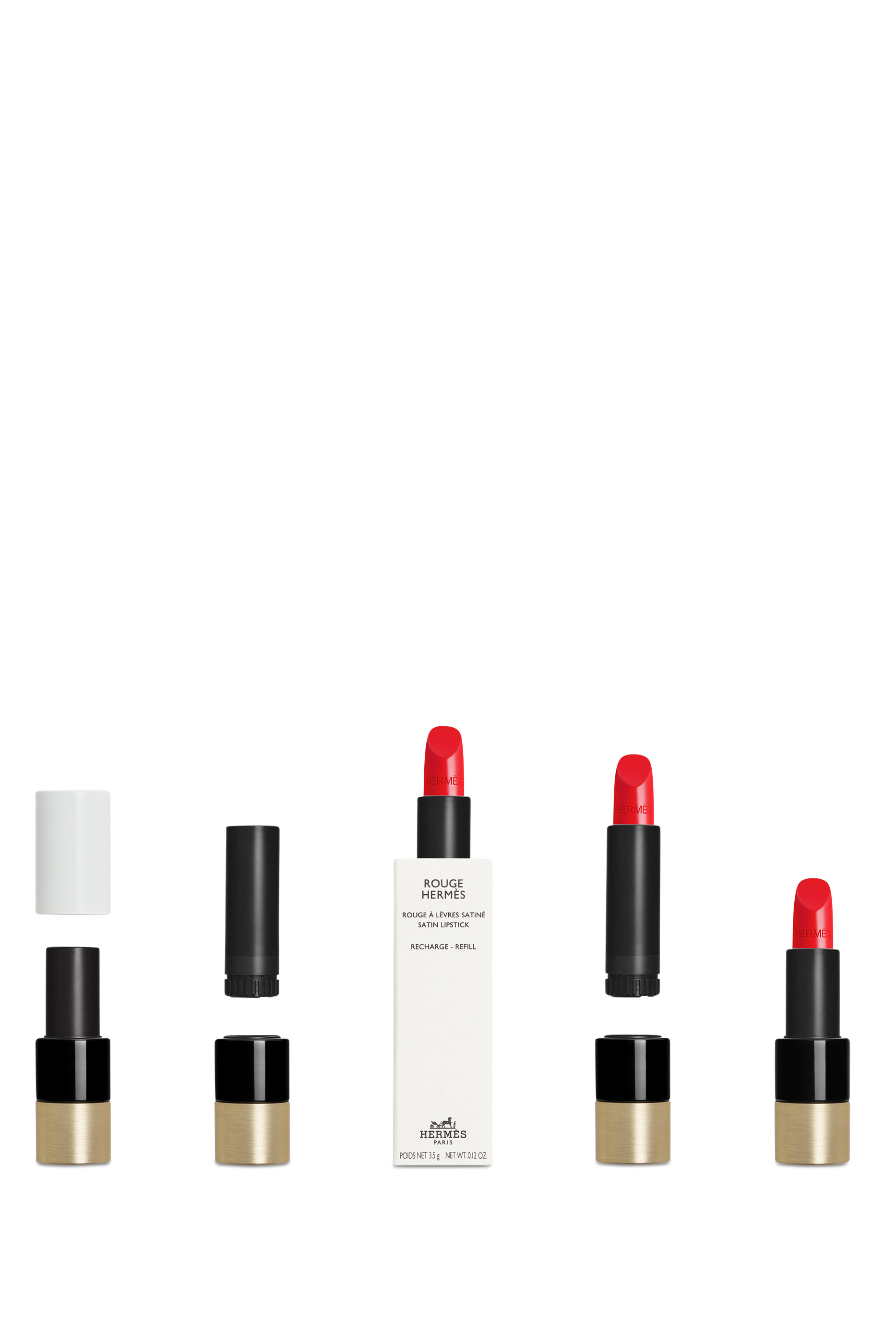مجموعة أحمر الشفاه Rouge Herm&egrave;s, عبوة لإعادة ملء أحمر الشفاه بتركيبة ساتانية