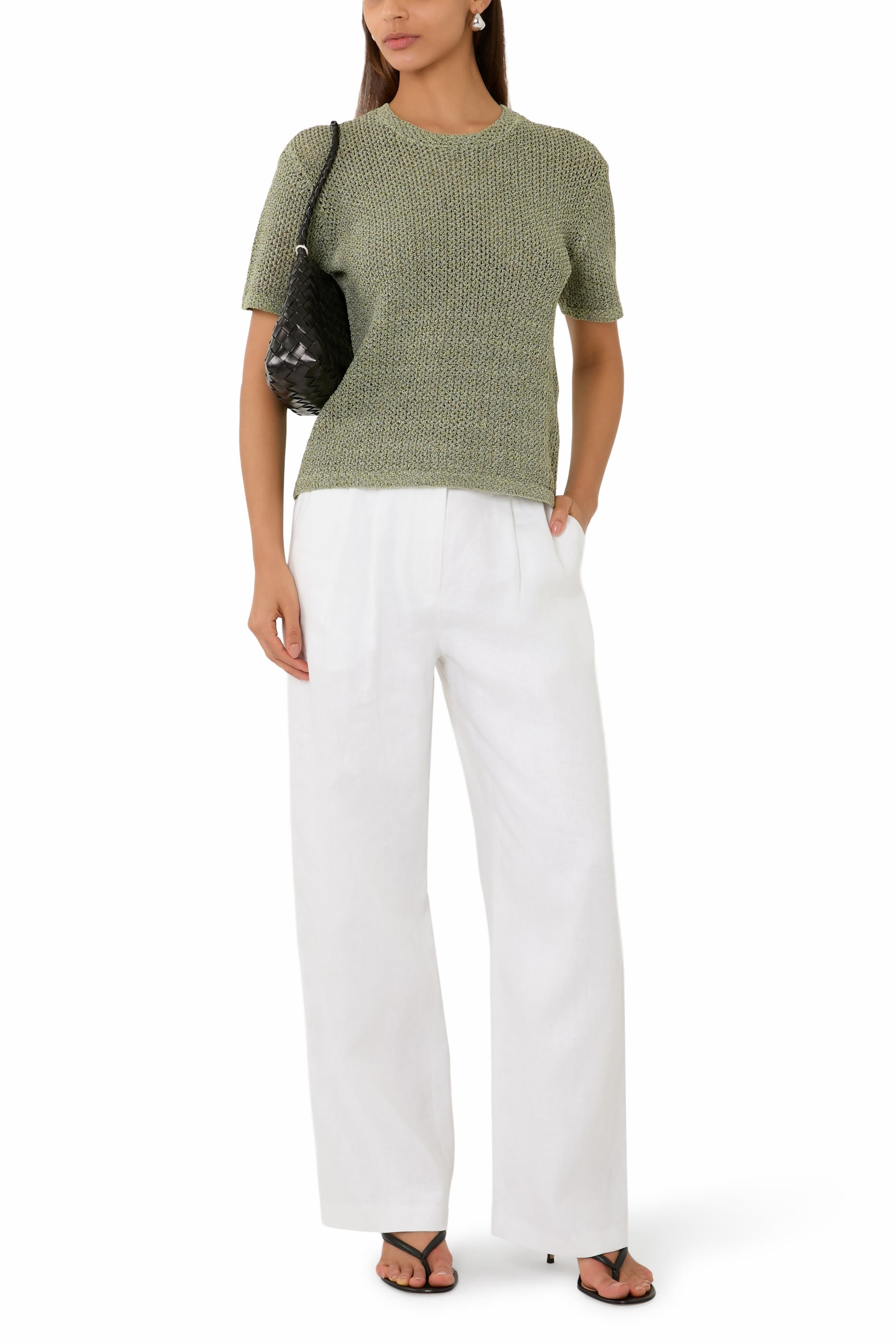 بلوزة إيبيزا بظهر V منسوجة