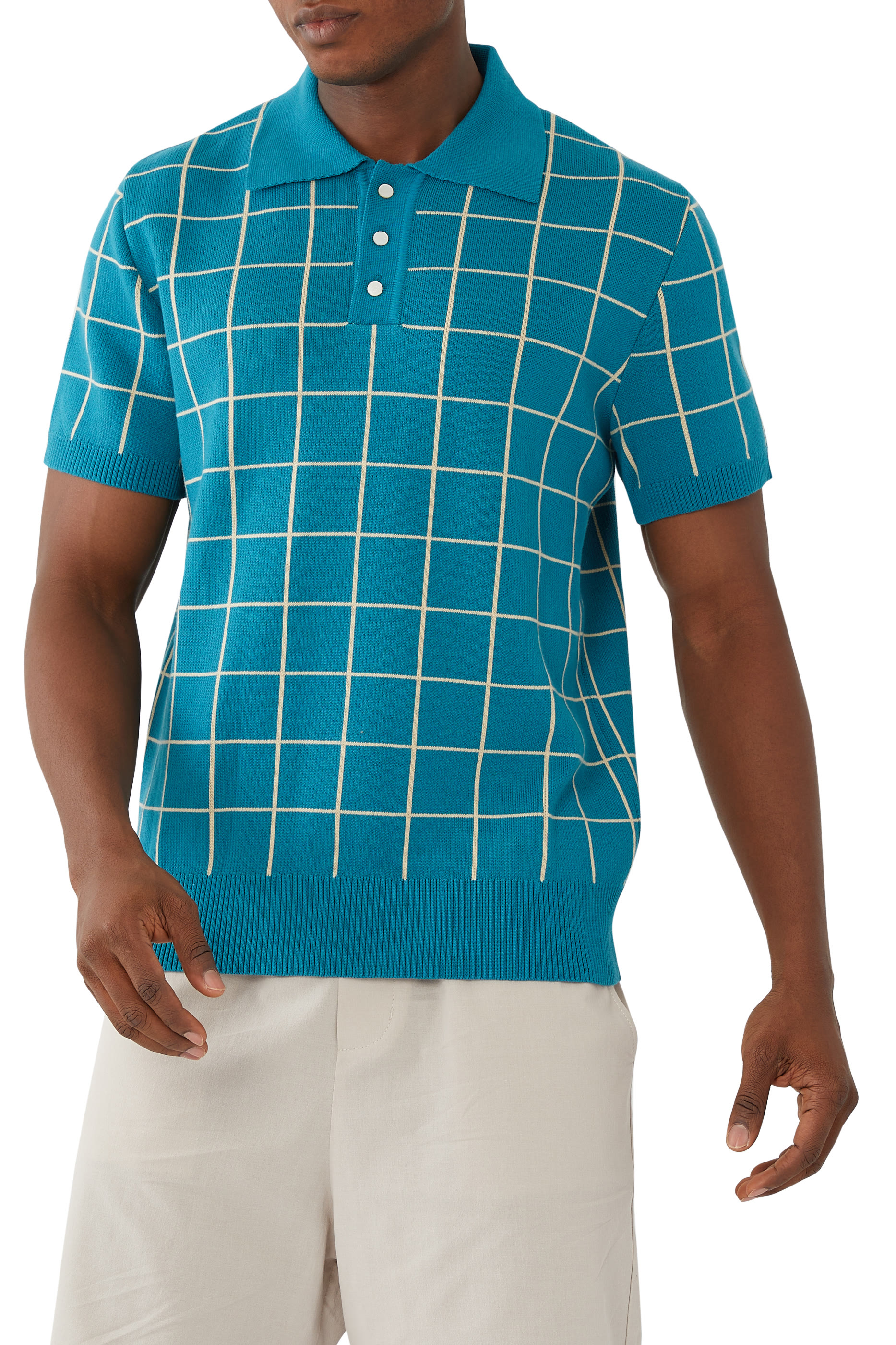 قميص بولو بنقشة مربعات