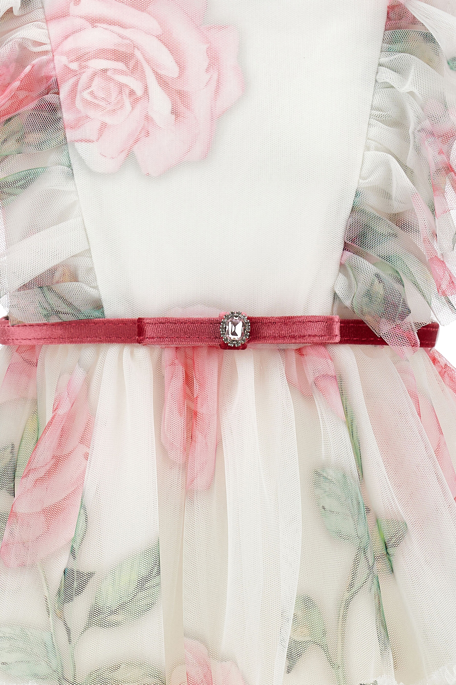 فستان مزين بتفاصيل زهرية تول للأطفال