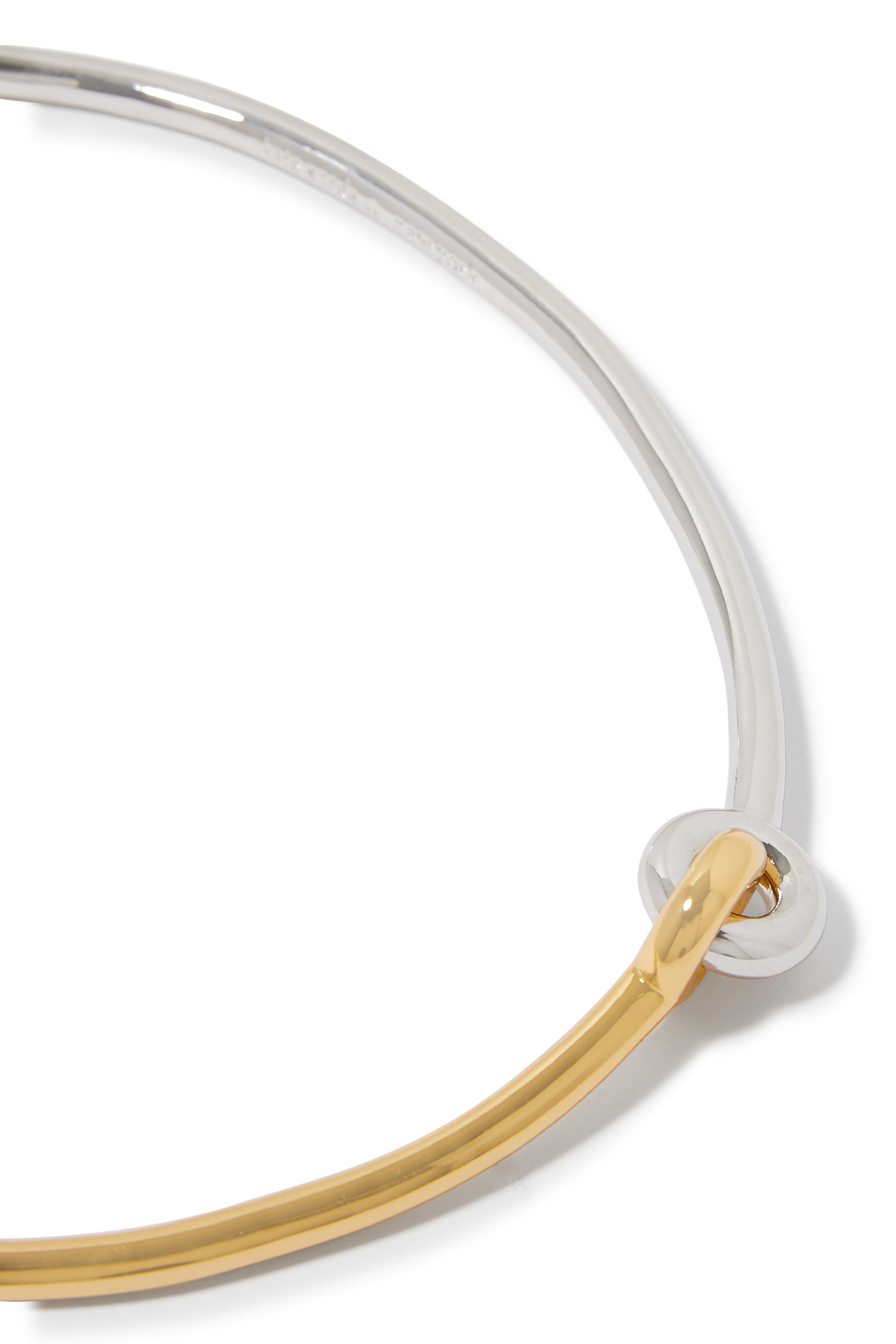 قلادة رقبة بحلية بتصميم متداخل، معدن مطلي وأحجار زركونيا مكعبة