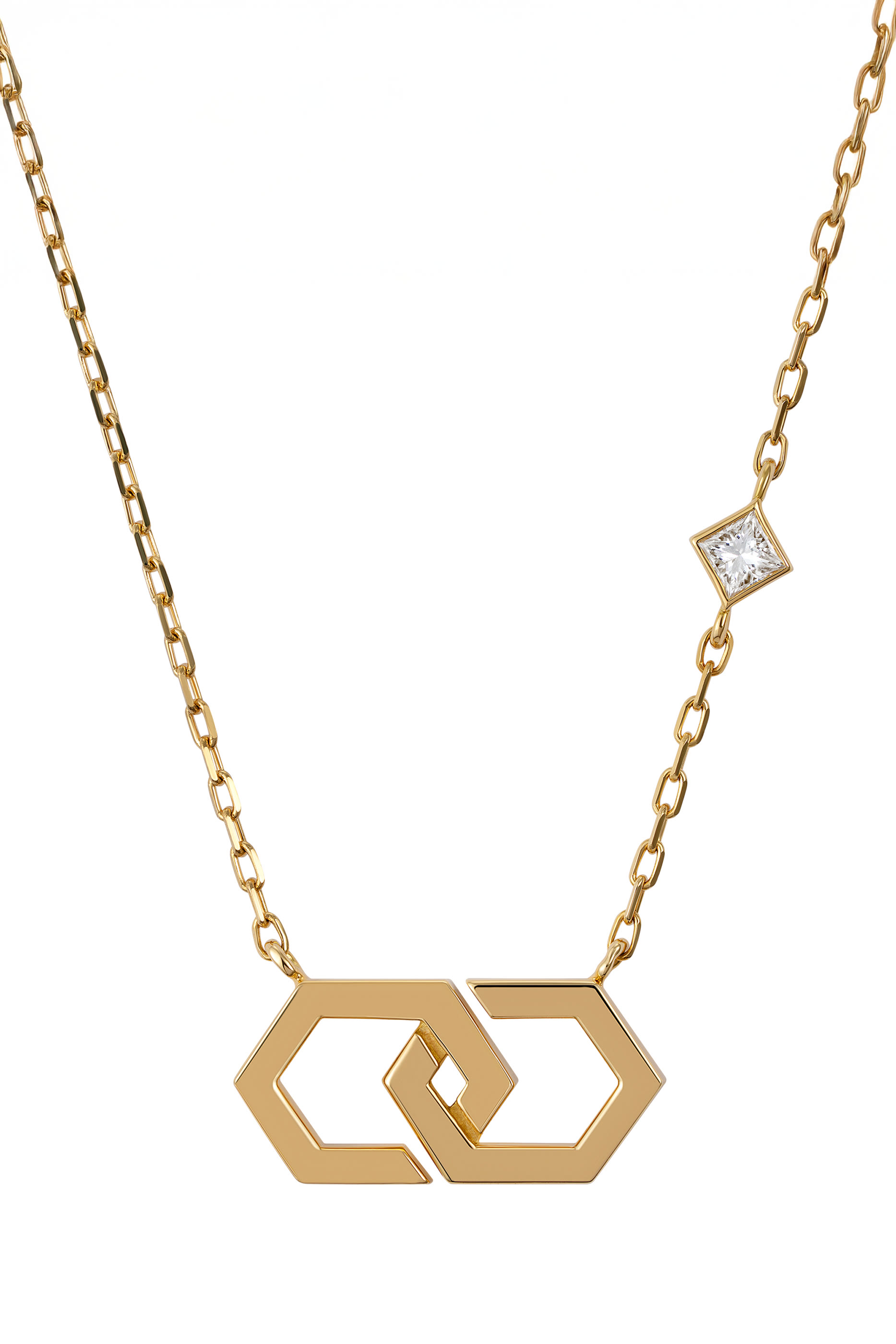 قلادة إنفينيتي مرصعة بماس، ذهب أصفر عيار 18