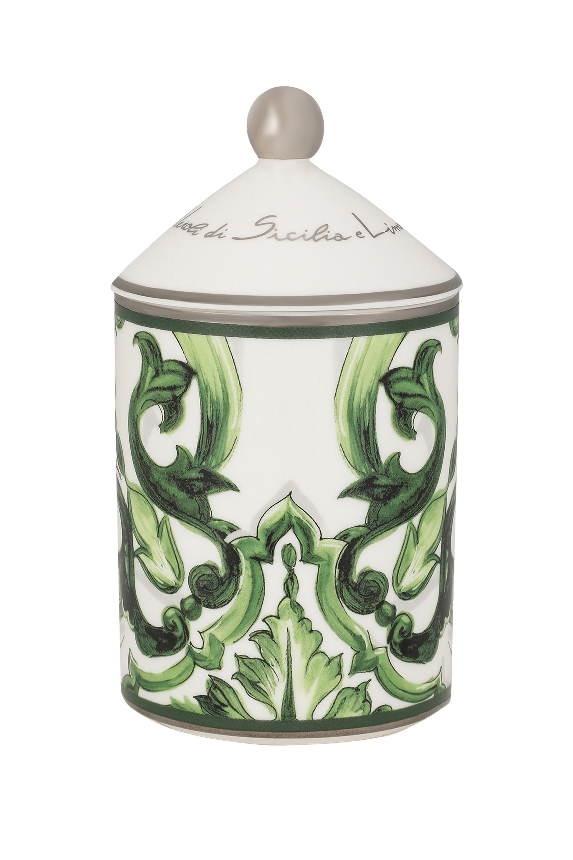 شمعة معطرة في إناء بنقشة مايولكا خضراء - سيسيليان نيرولي اند ليمن