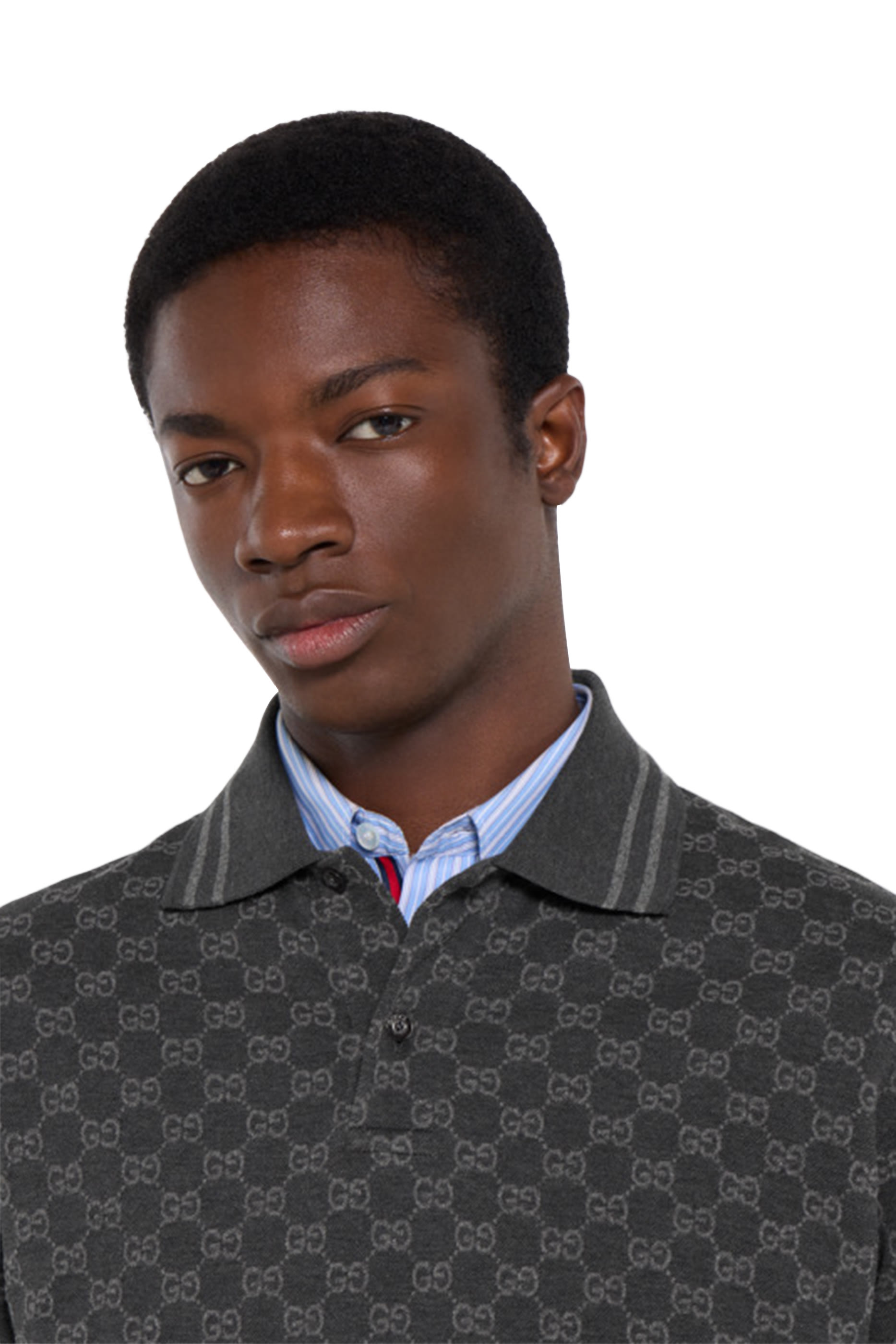 قميص بولو بشعار الماركة جاكار قطن بيكيه