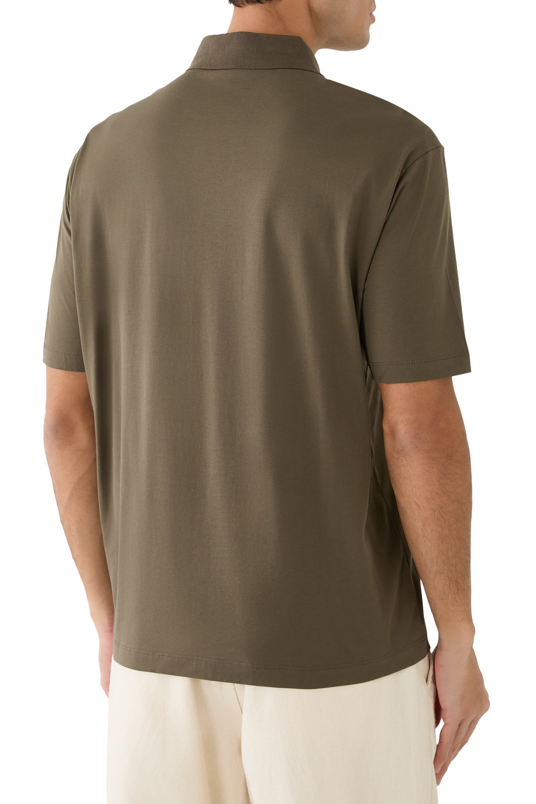 قميص بولو بشعار الماركة المطرز بحجم صغير