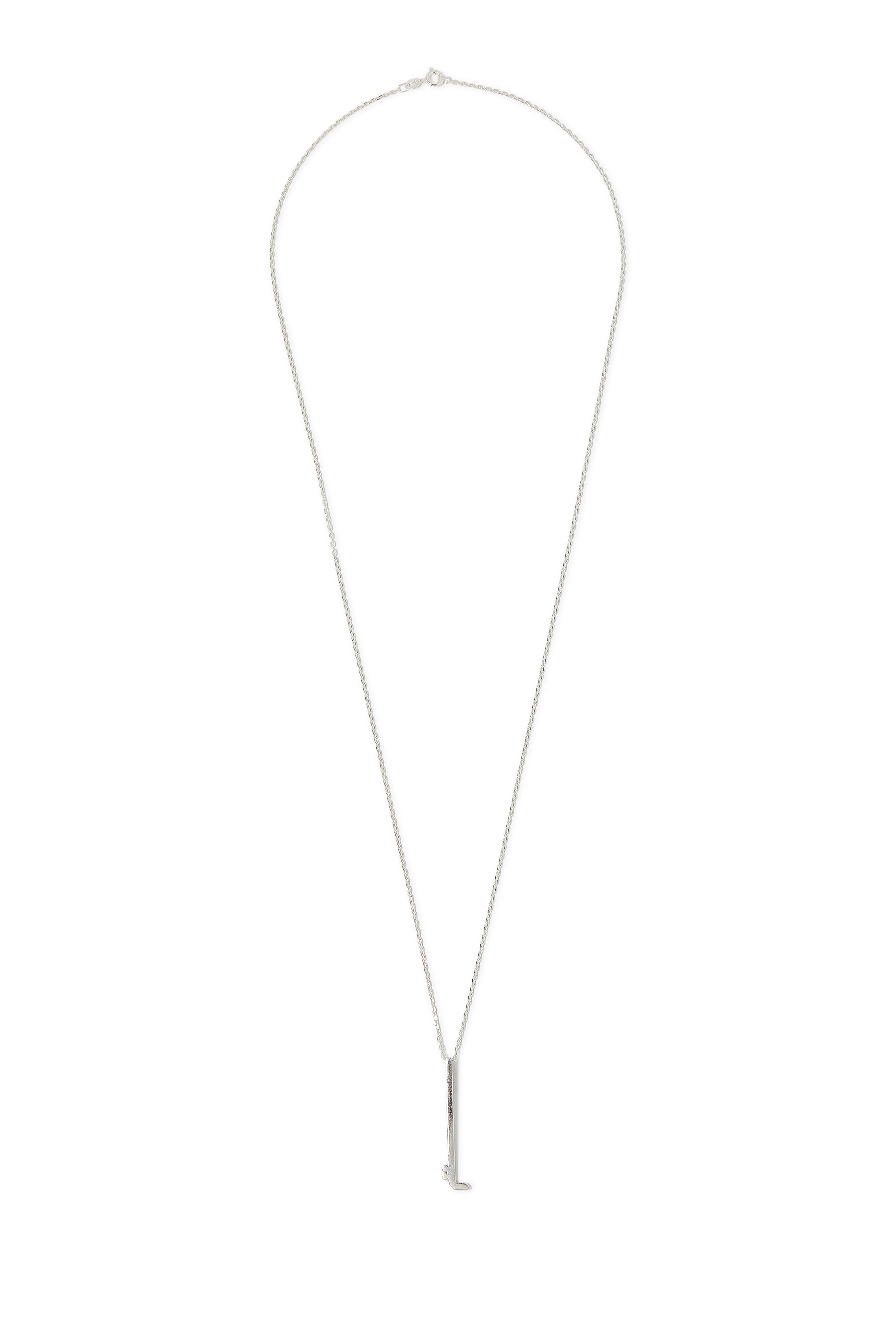 قلادة بدلاية حرف "ع" مرصعة بالماس فضة إسترلينية