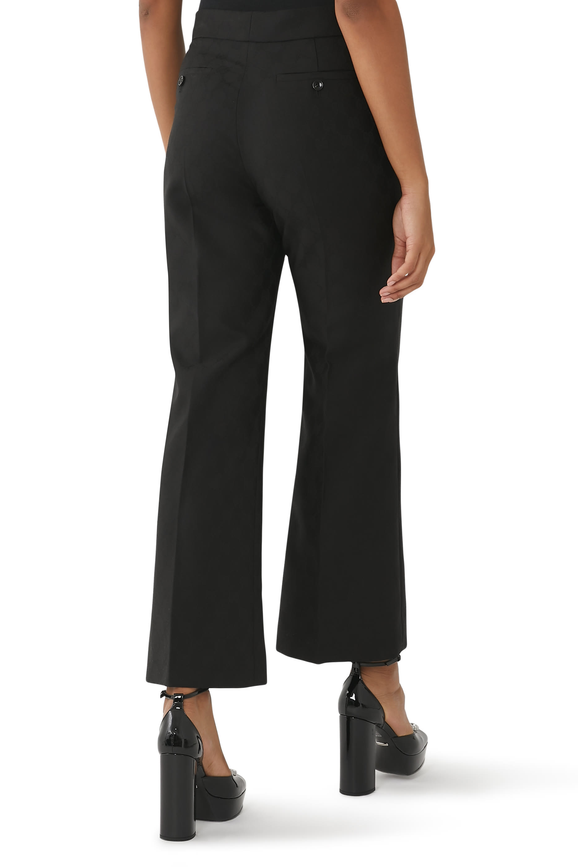 بنطال صوف ينقشة حرفي شعار الماركة جاكار