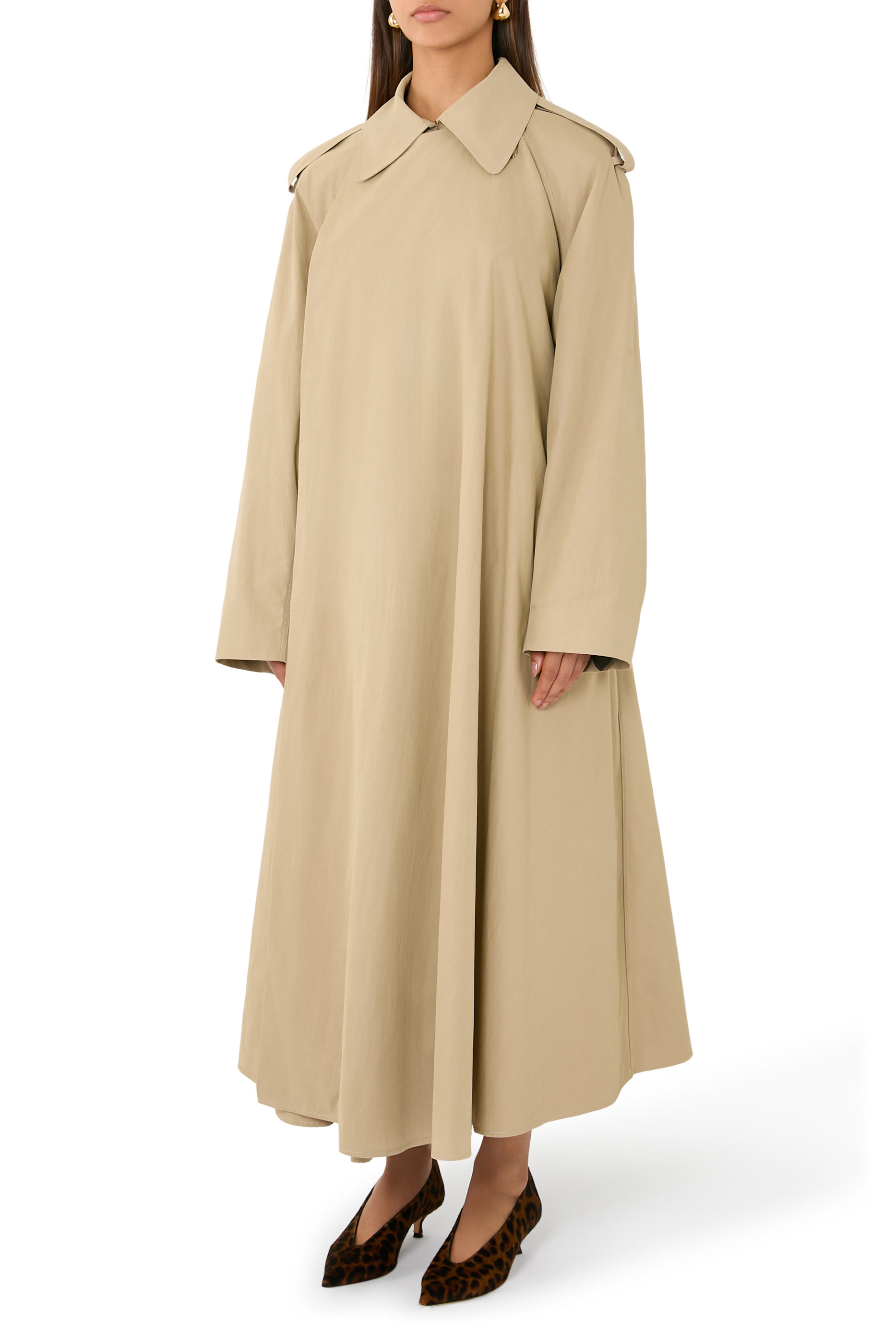 معطف ترينش كايا فولومينوس قطن ثقيل