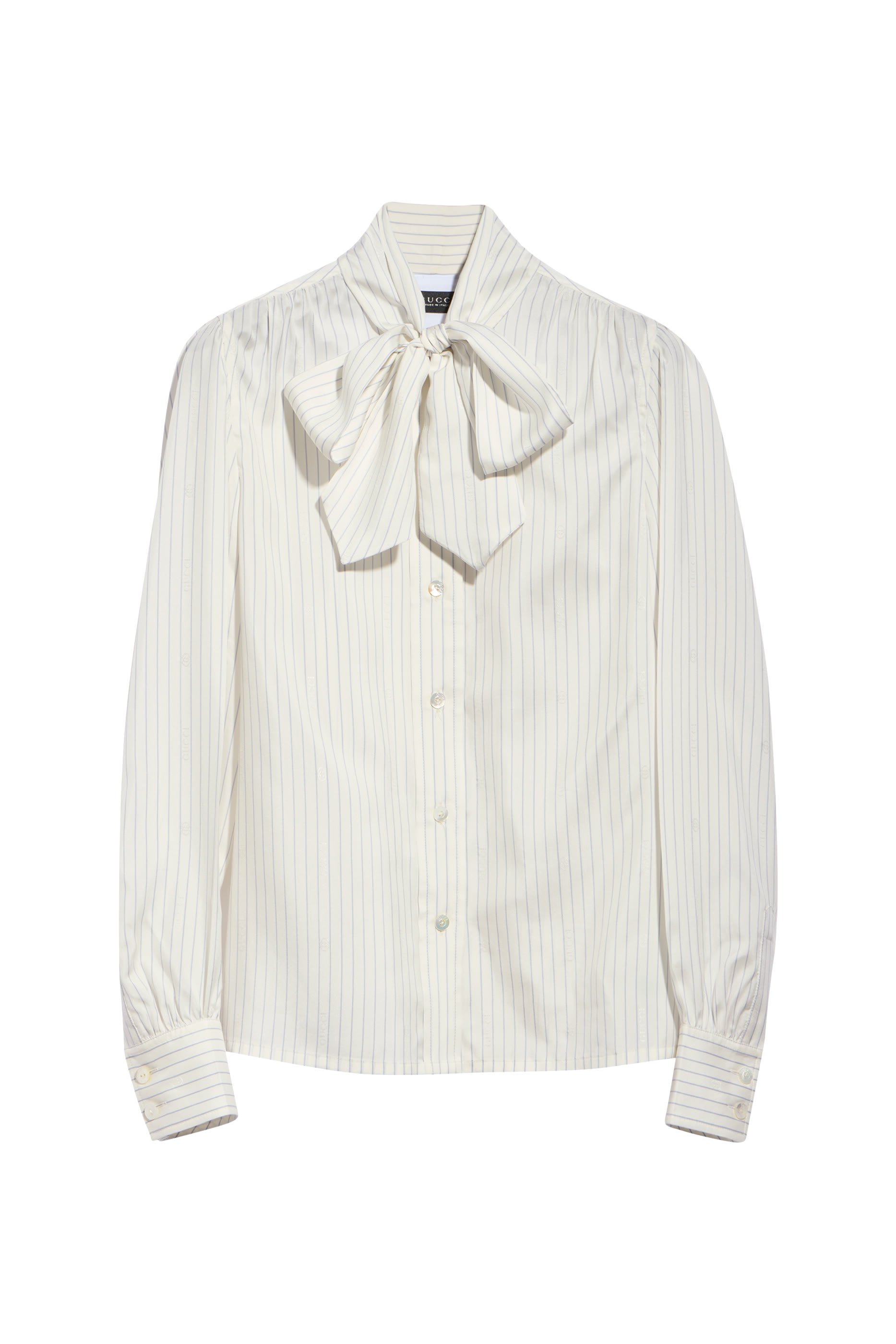 قميص مخطط بفيونكة